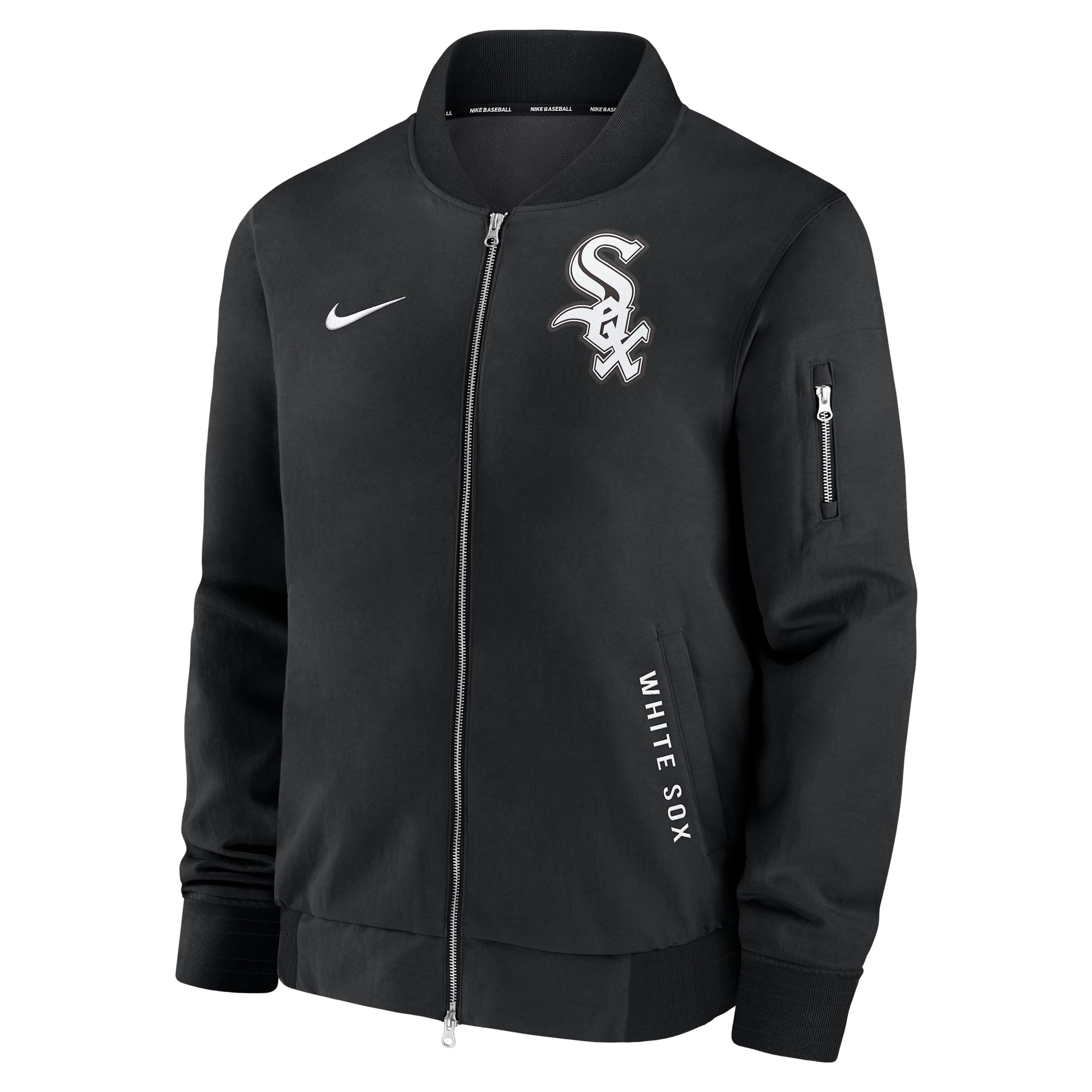 Chicago White Sox Authentic Collection Dugout Nike Men's MLB Full-Zip Bomber Jacket by NIKE