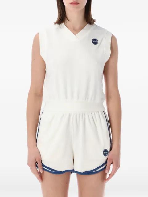Chill terry logo-patch V-neck top by NIKE