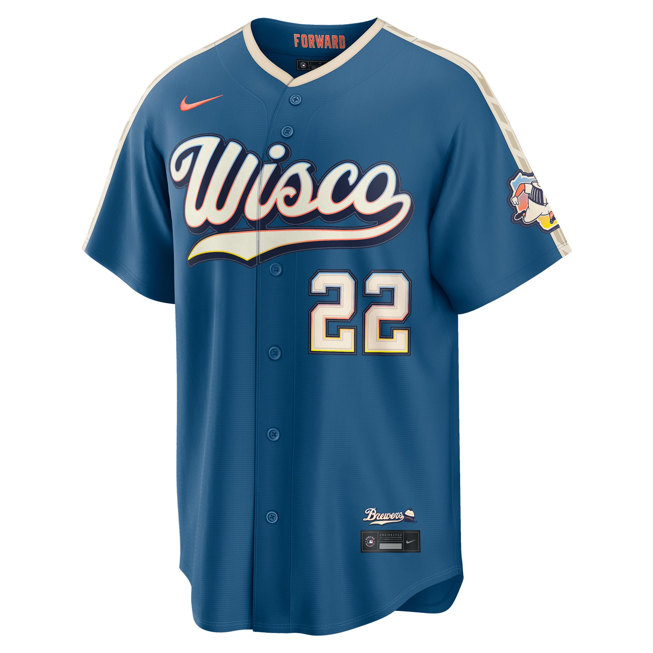 Christian Yelich Milwaukee Brewers City Connect Nike Men's MLB Stadium Jersey by NIKE