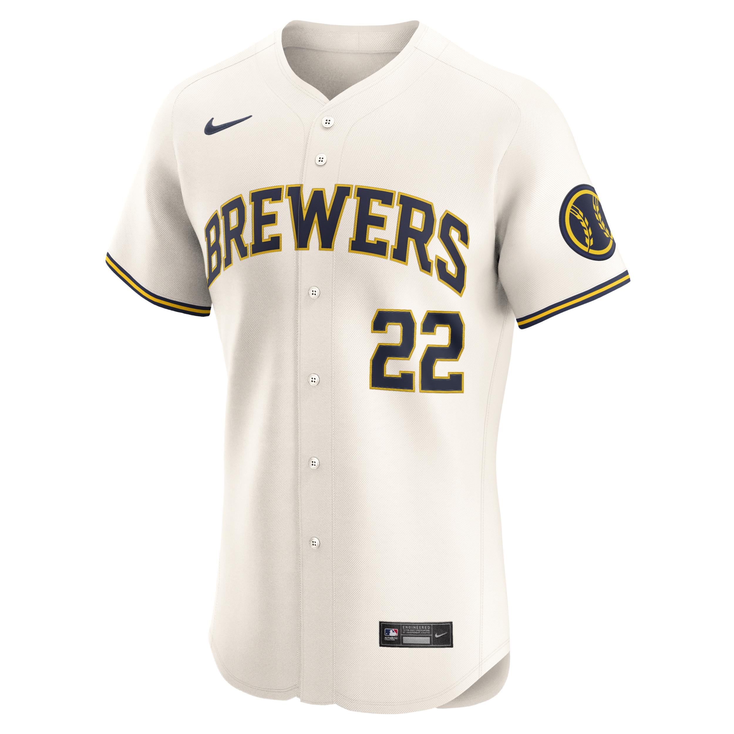 Christian Yelich Milwaukee Brewers Nike Men's Dri-FIT ADV MLB Elite Jersey by NIKE