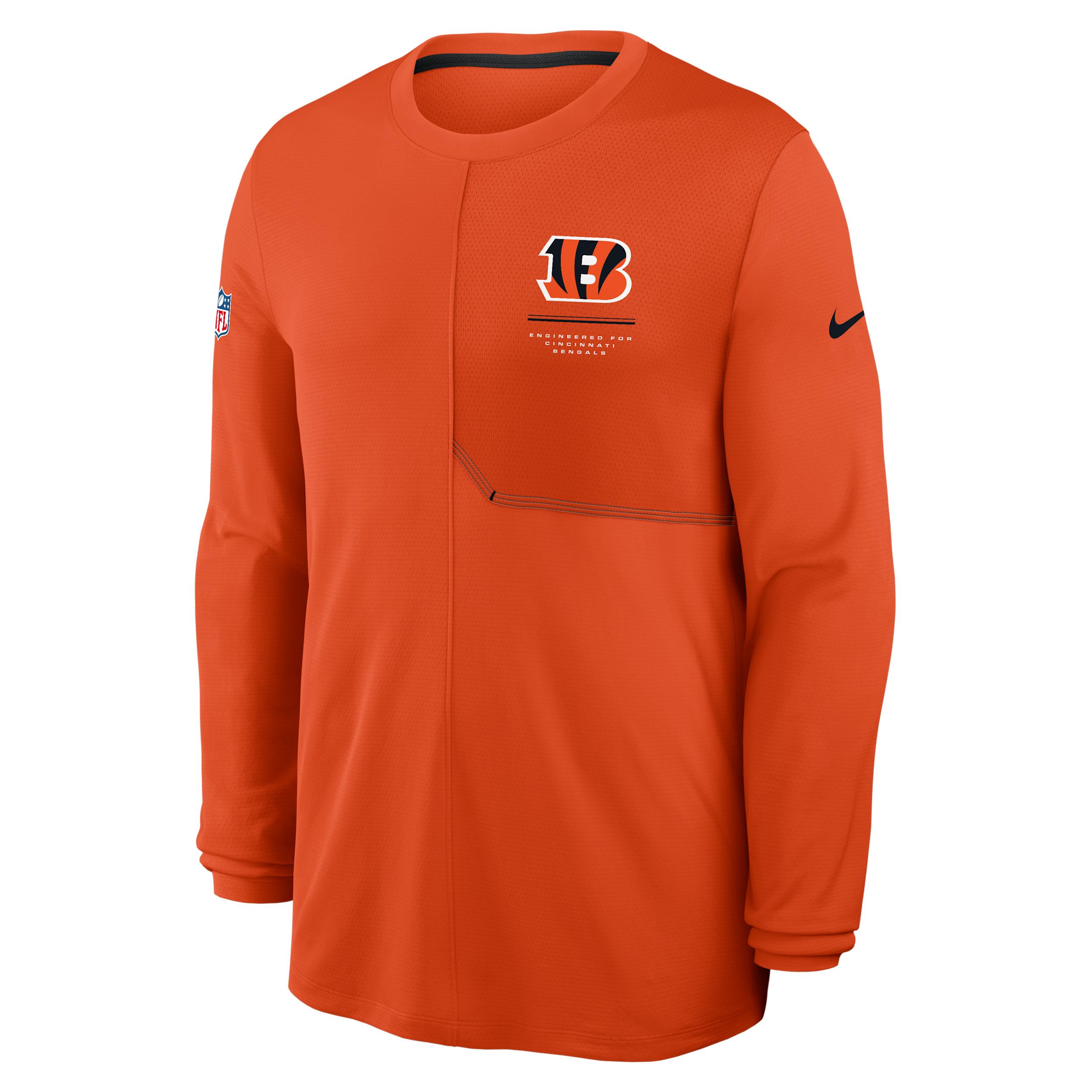 Cincinnati Bengals Sideline Coach Nike Men's Dri-FIT NFL Long-Sleeve Top by NIKE