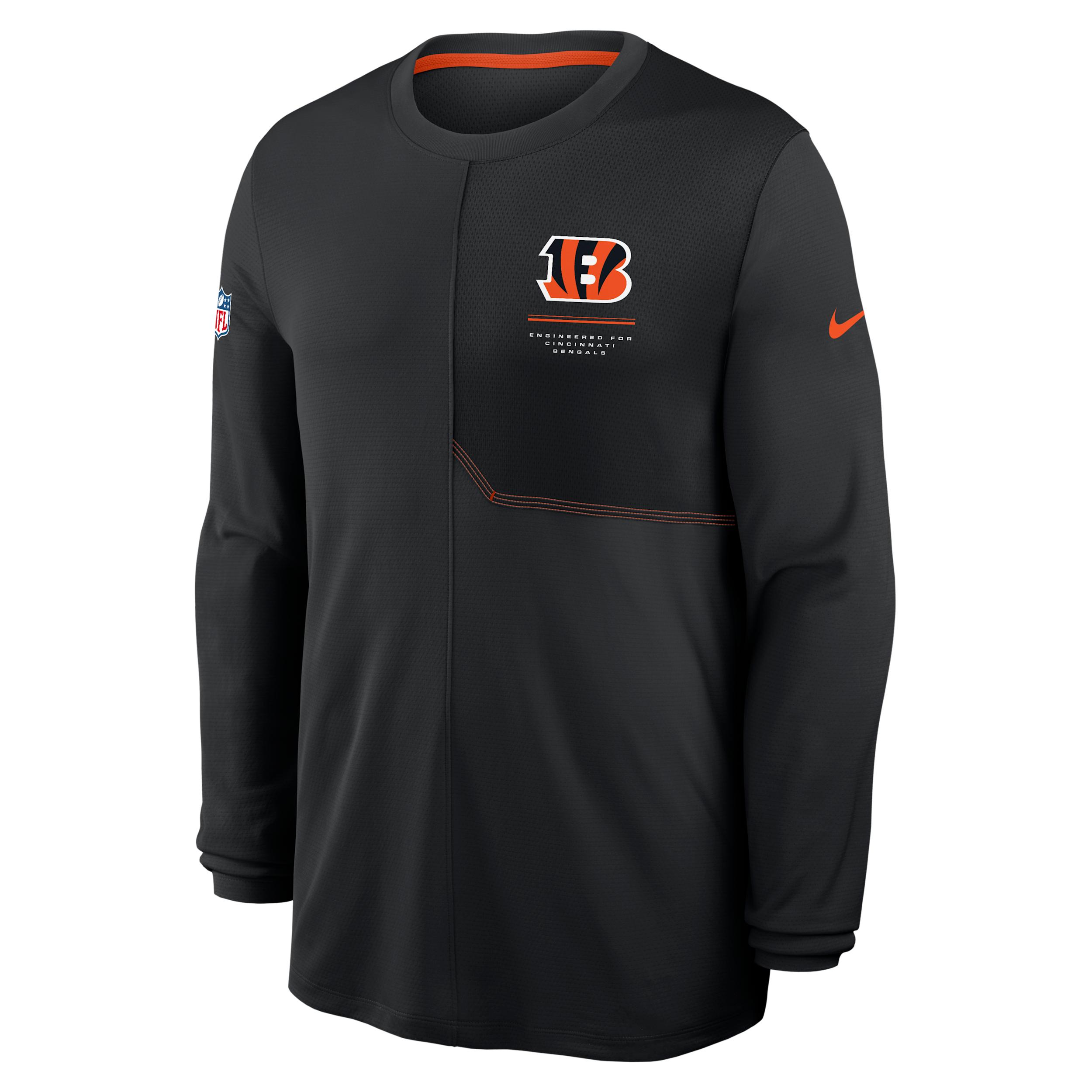 Cincinnati Bengals Sideline Coach Nike Men's Dri-FIT NFL Long-Sleeve Top by NIKE