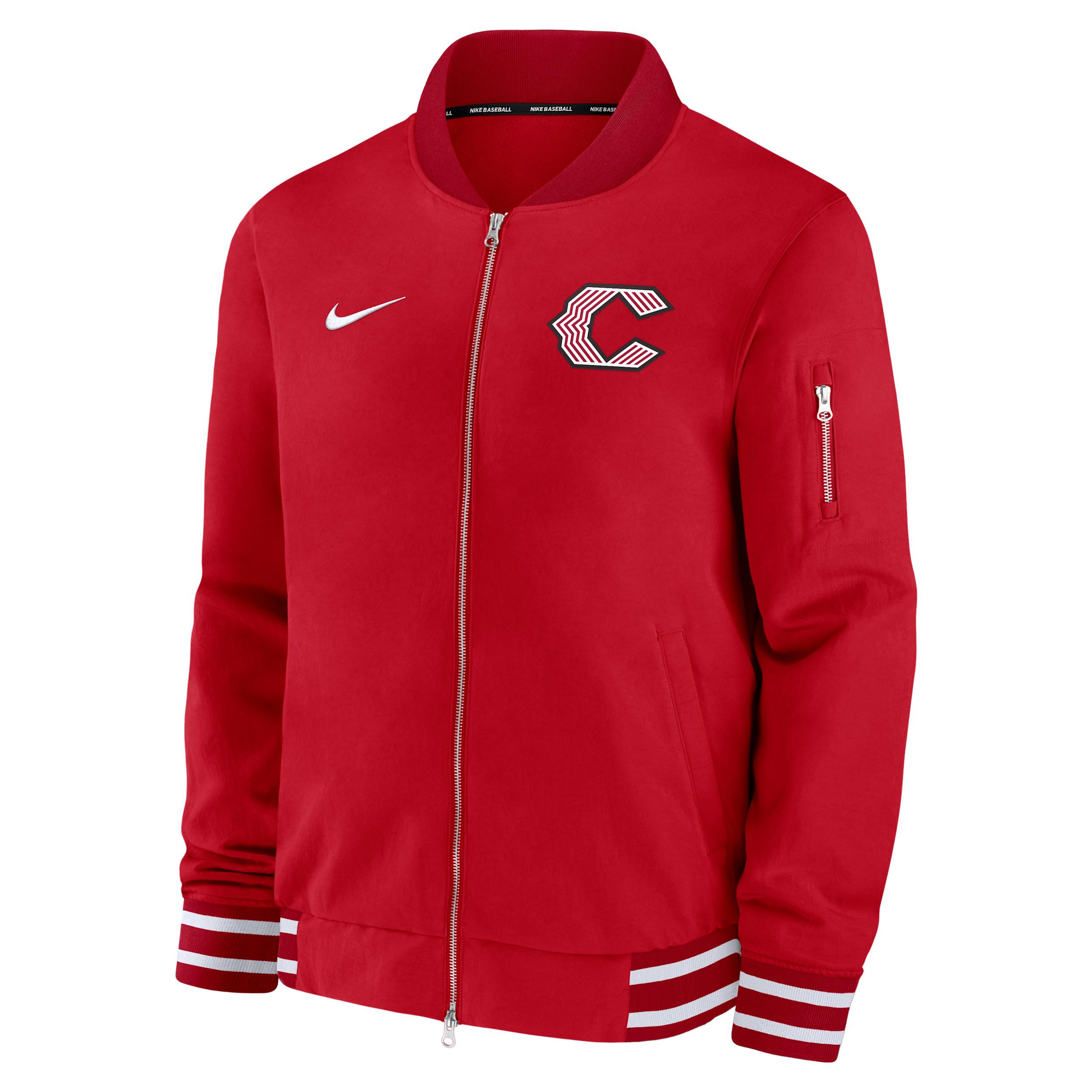 Cincinnati Reds Authentic Collection City Connect Nike Men's MLB Full-Zip Bomber Jacket by NIKE