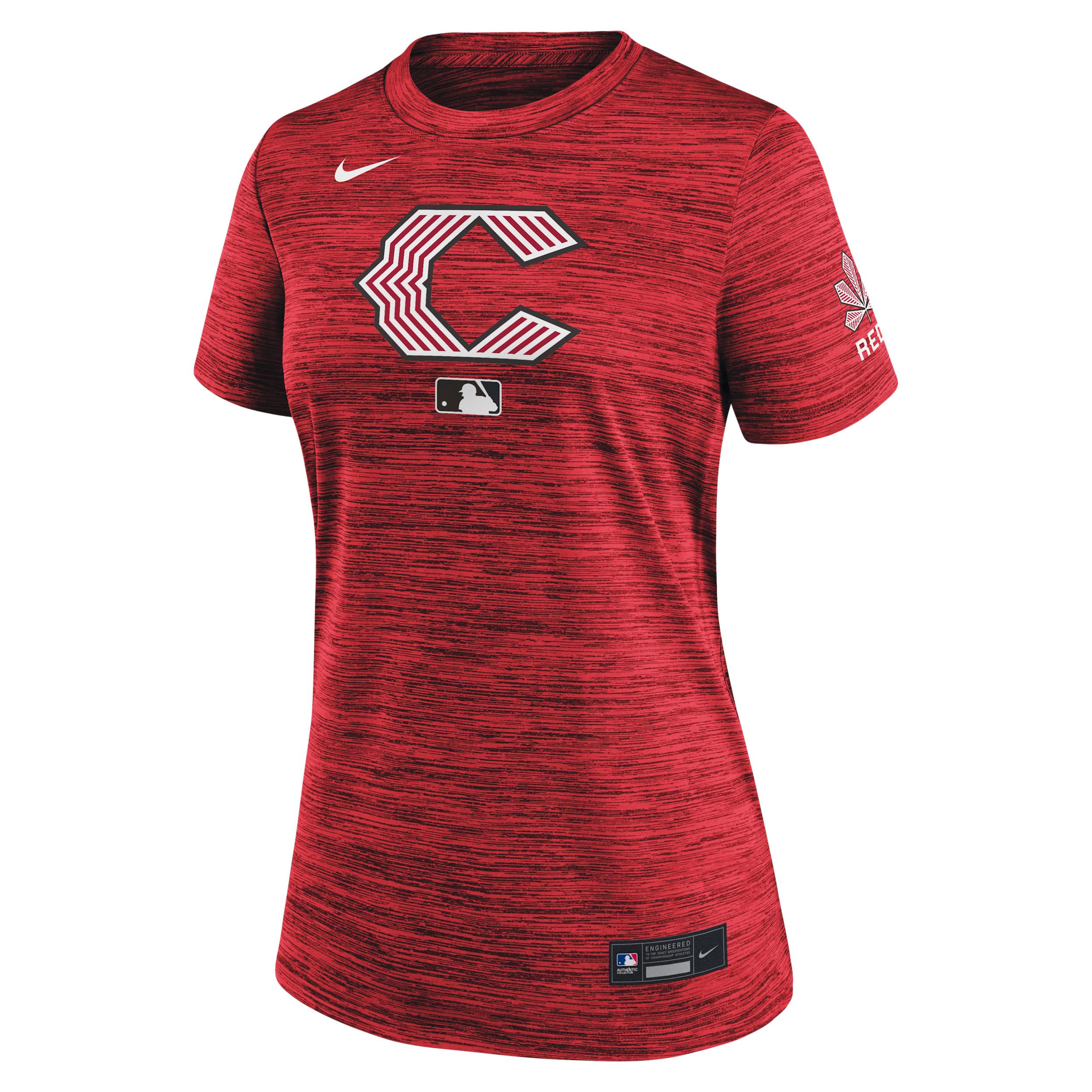 Cincinnati Reds Authentic Collection City Connect Velocity Nike Women's Dri-FIT MLB T-Shirt by NIKE
