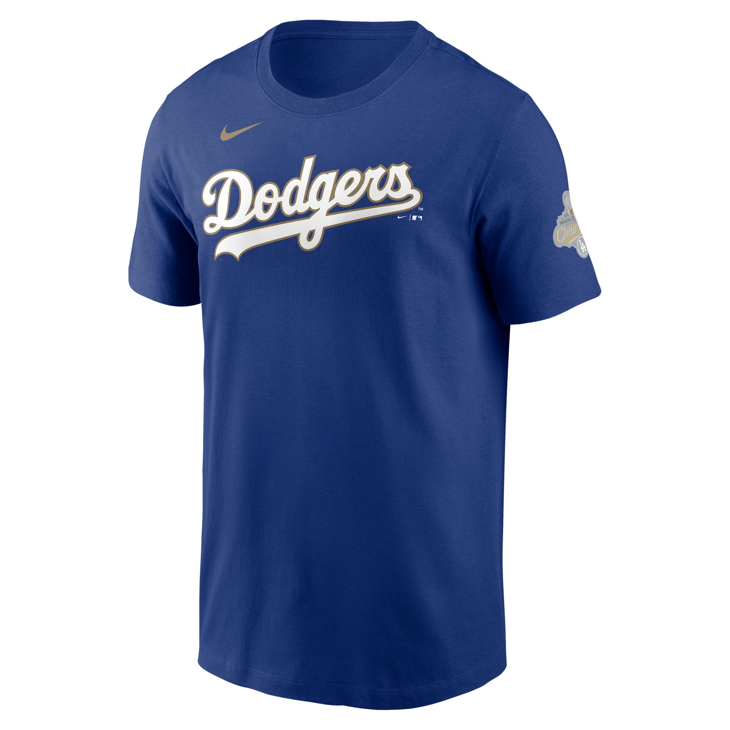 Clayton Kershaw Los Angeles Dodgers 2025 World Series Champion Gold Series Nike Men's MLB T-Shirt by NIKE