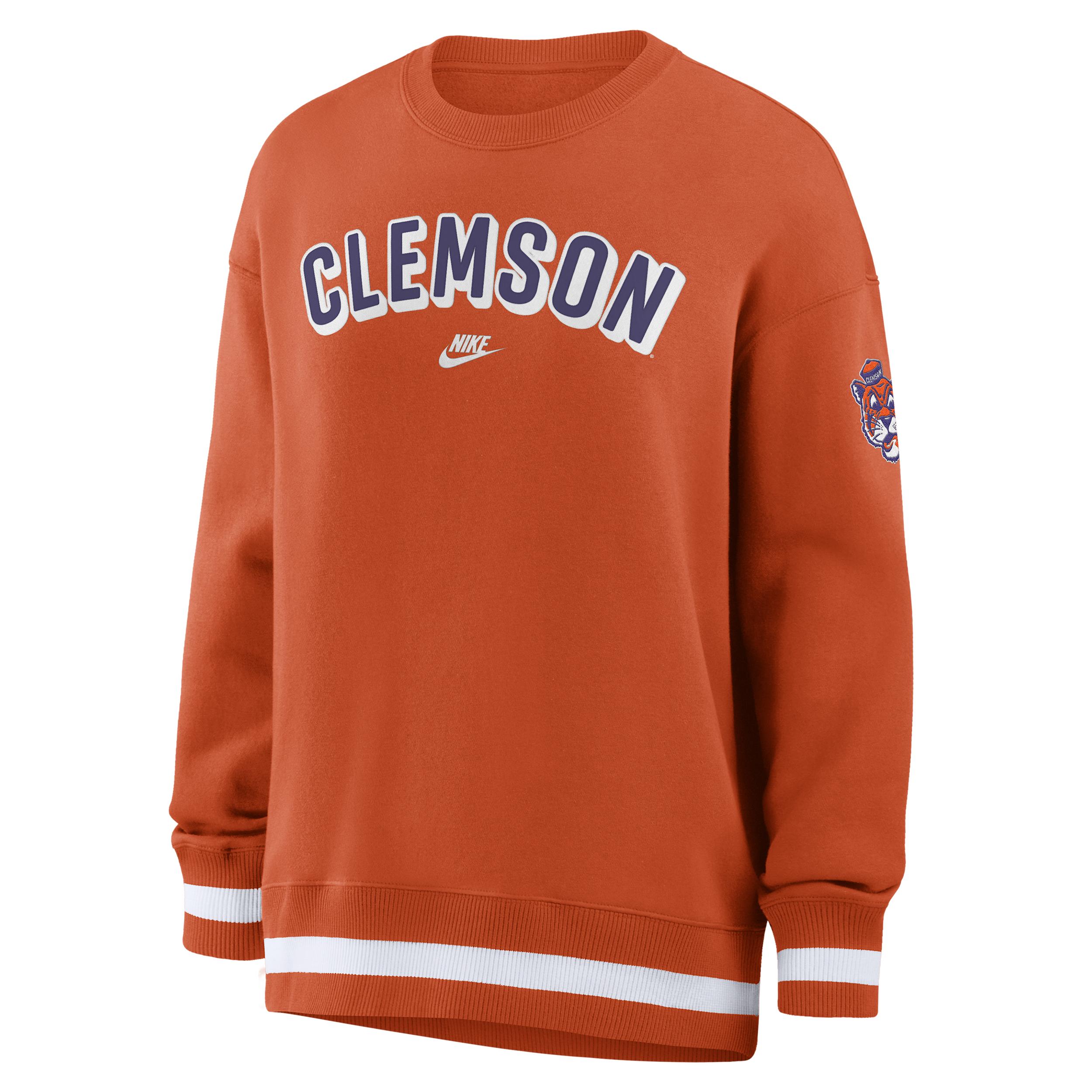 Clemson Legacy Phoenix Nike Women's College Oversized Pullover Crew by NIKE