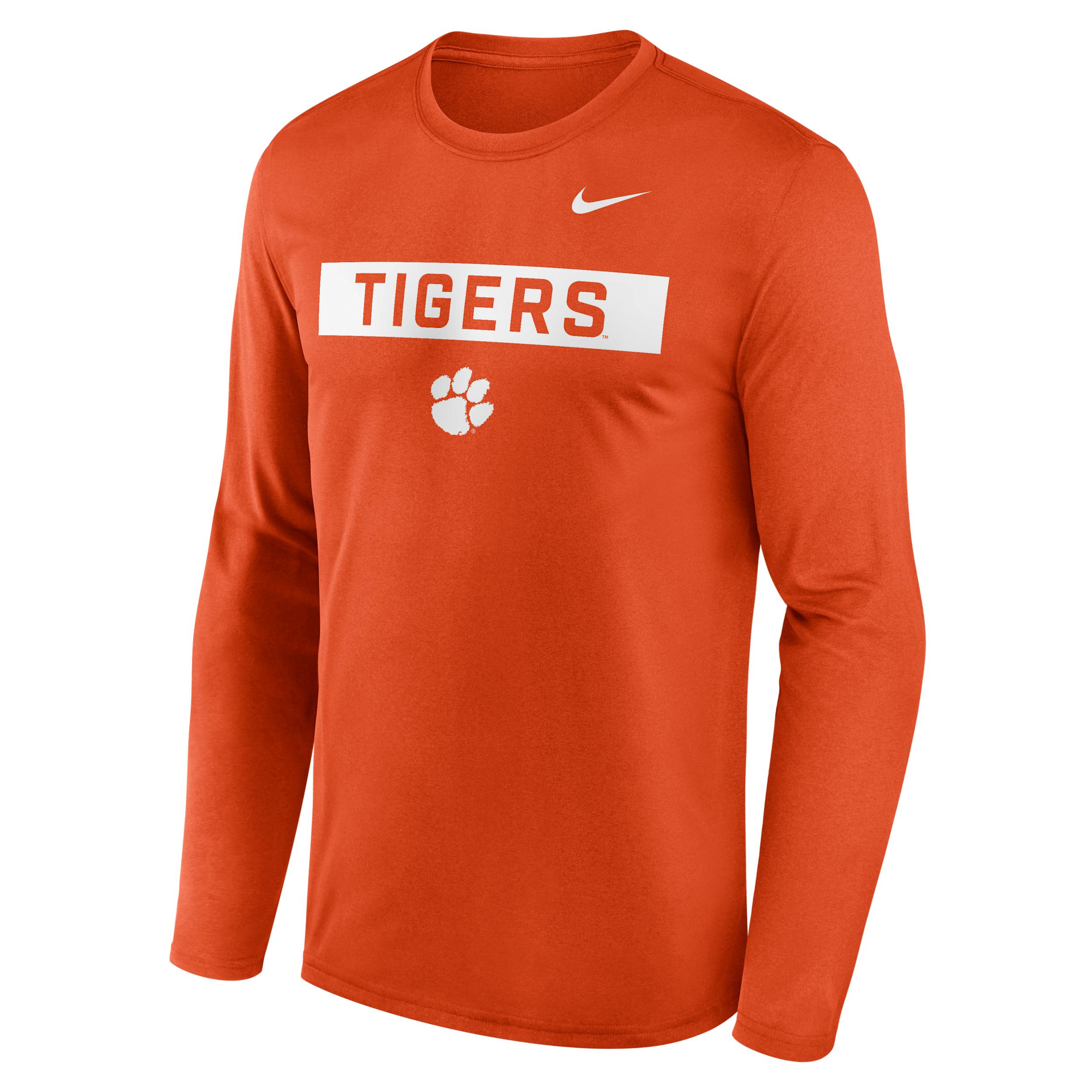 Clemson Primetime Legend 2-Hit Nike Men's Dri-FIT College Long-Sleeve T-Shirt by NIKE