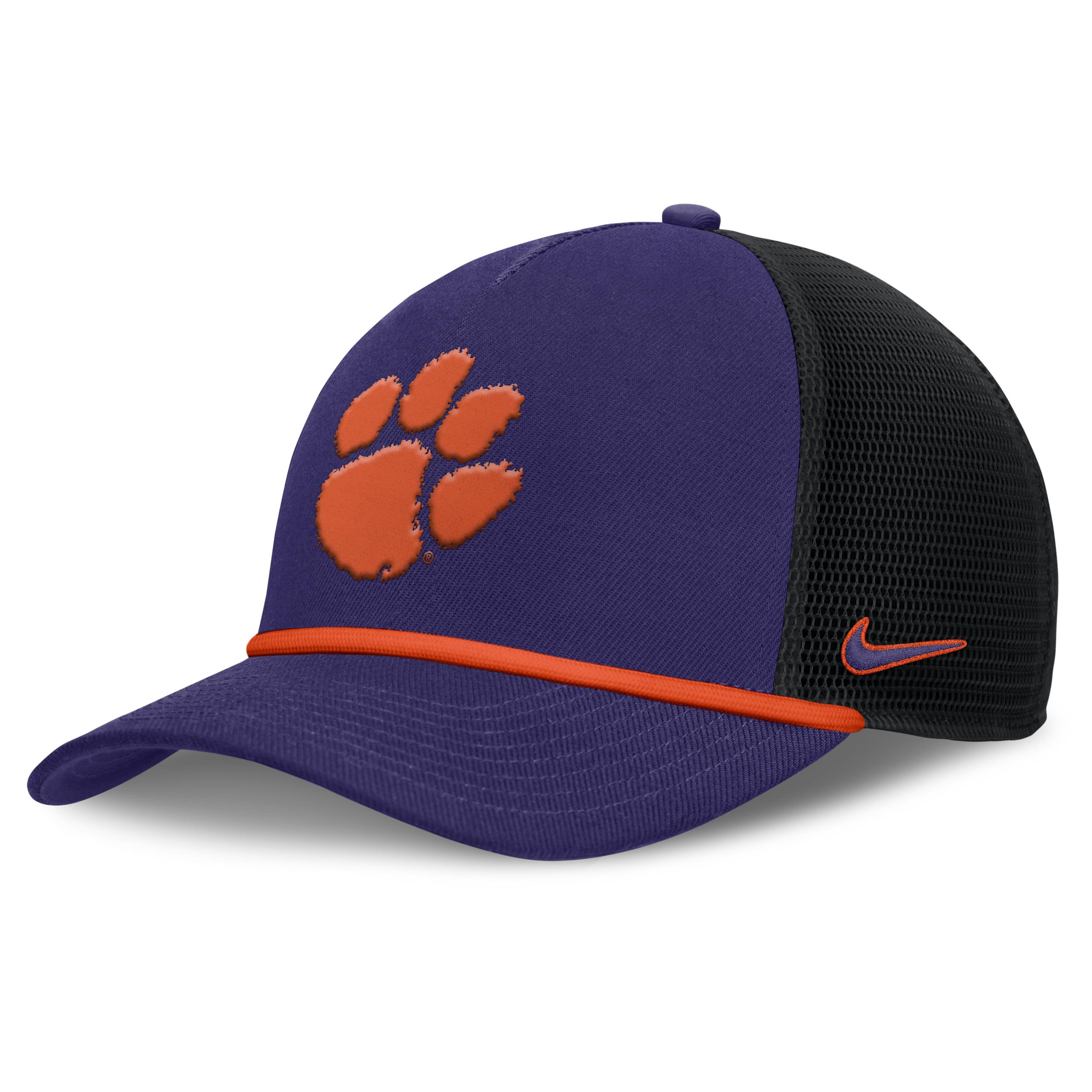 Clemson Primetime Rise Nike Men's College Trucker Adjustable Hat by NIKE