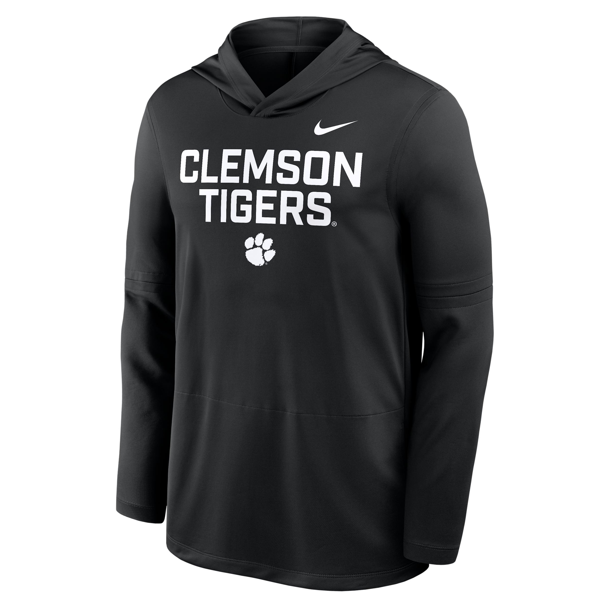 Clemson Sideline Nike Men's Dri-FIT College Long-Sleeve Hooded Top by NIKE