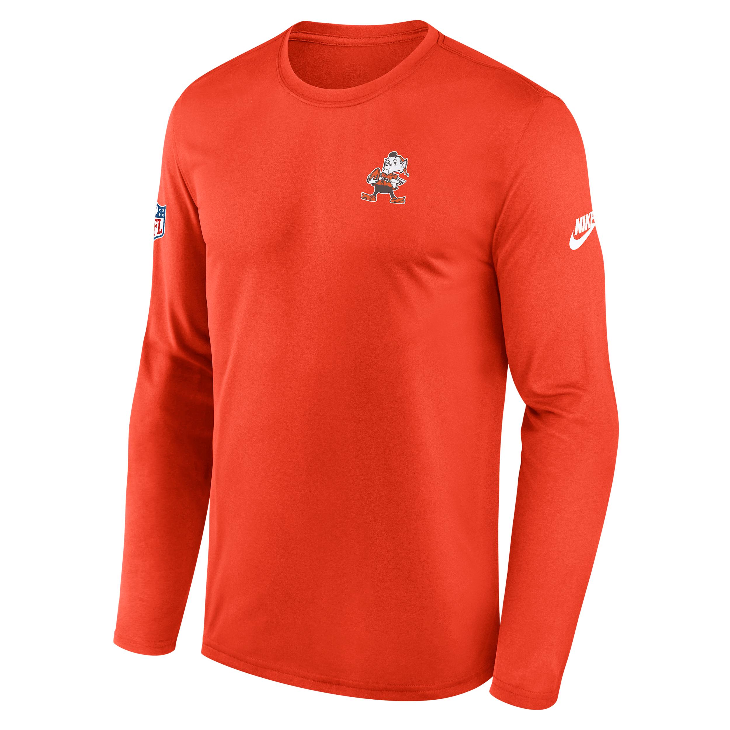 Cleveland Browns Alt Legend Small Logo Nike Men's Dri-FIT NFL Long-Sleeve T-Shirt by NIKE