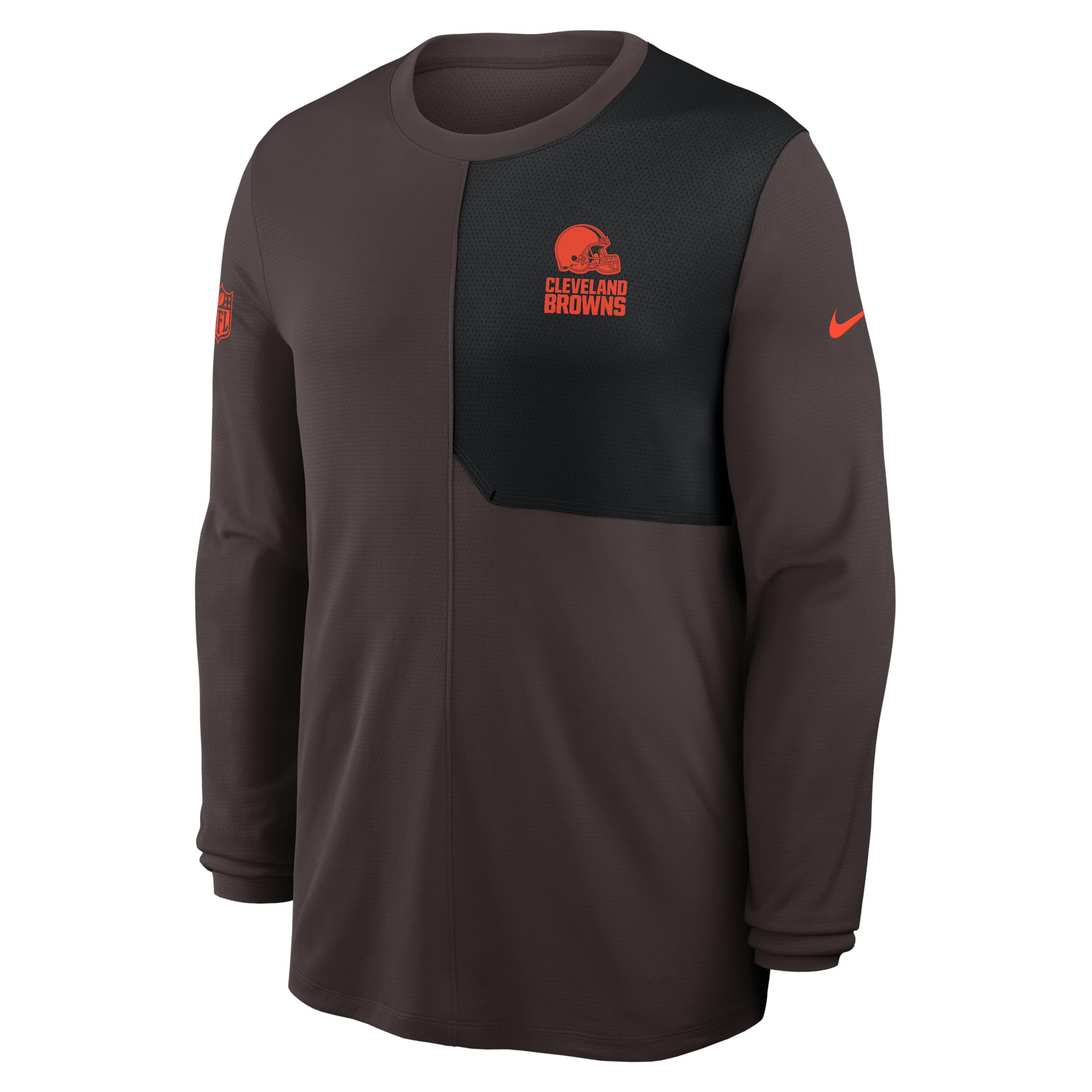 Cleveland Browns Sideline Coach Nike Men's Dri-FIT NFL Long-Sleeve Top by NIKE