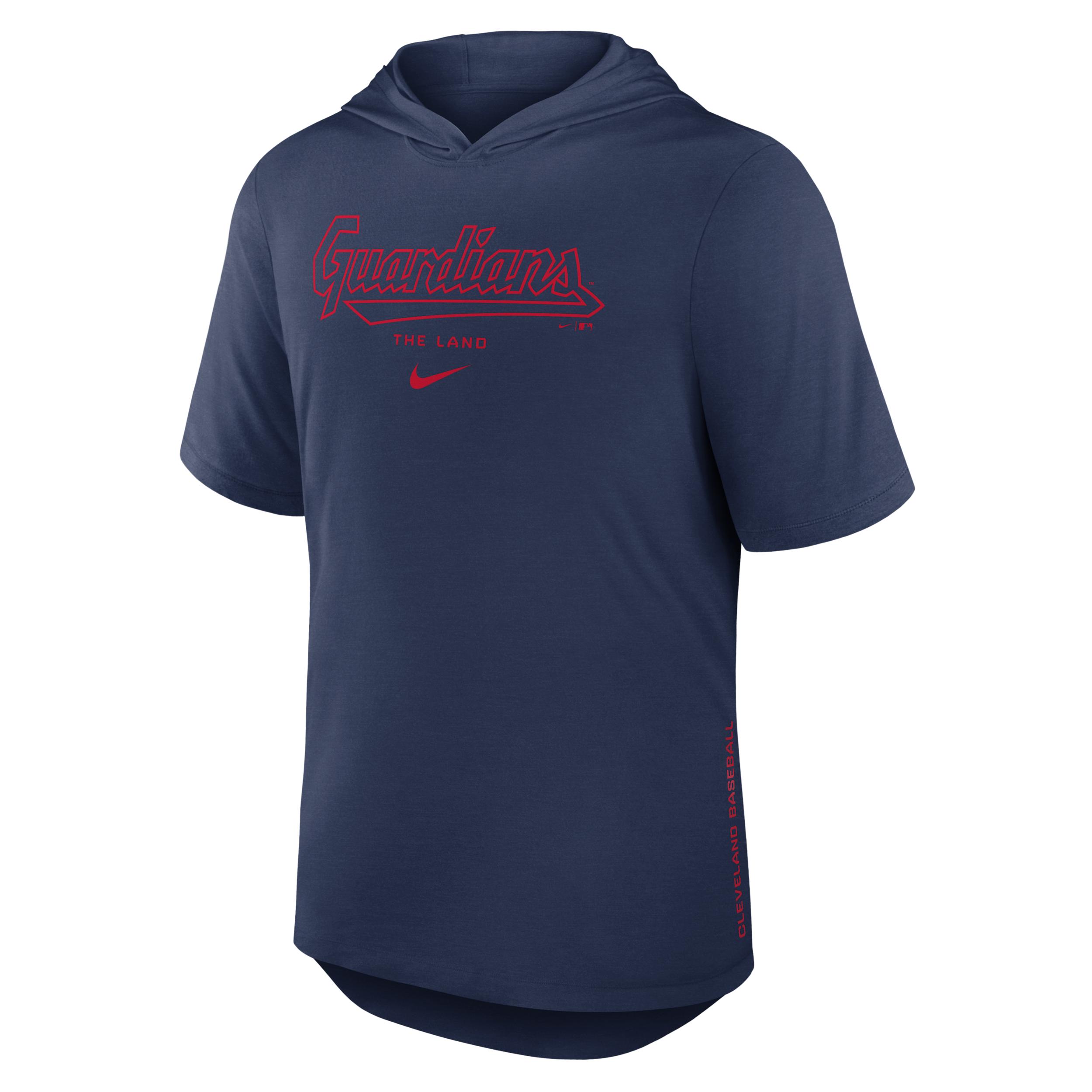 Cleveland Guardians Arched Wordmark Nike Men's Dri-FIT MLB Hooded T-Shirt by NIKE