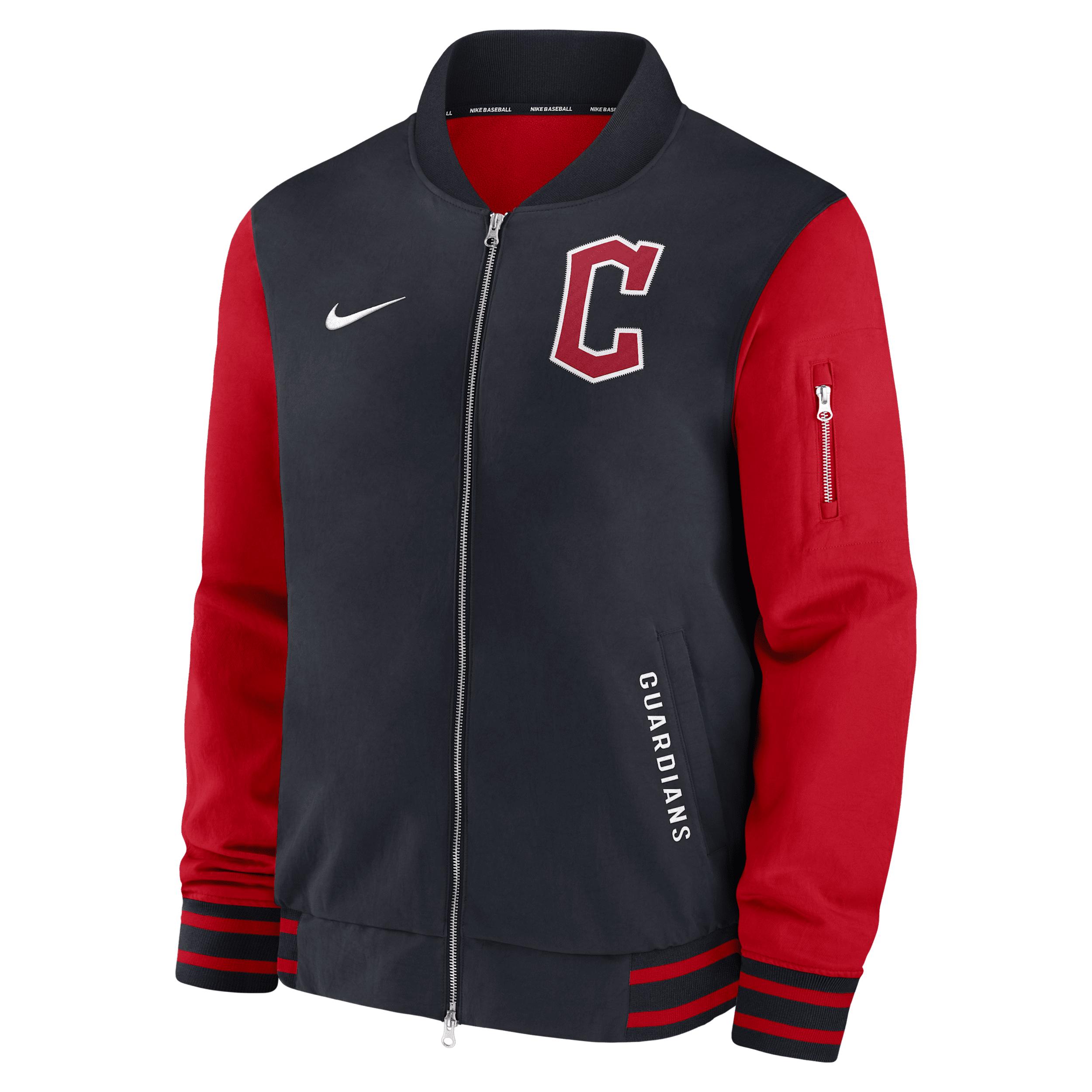 Cleveland Guardians Authentic Collection Dugout Nike Men's MLB Full-Zip Bomber Jacket by NIKE