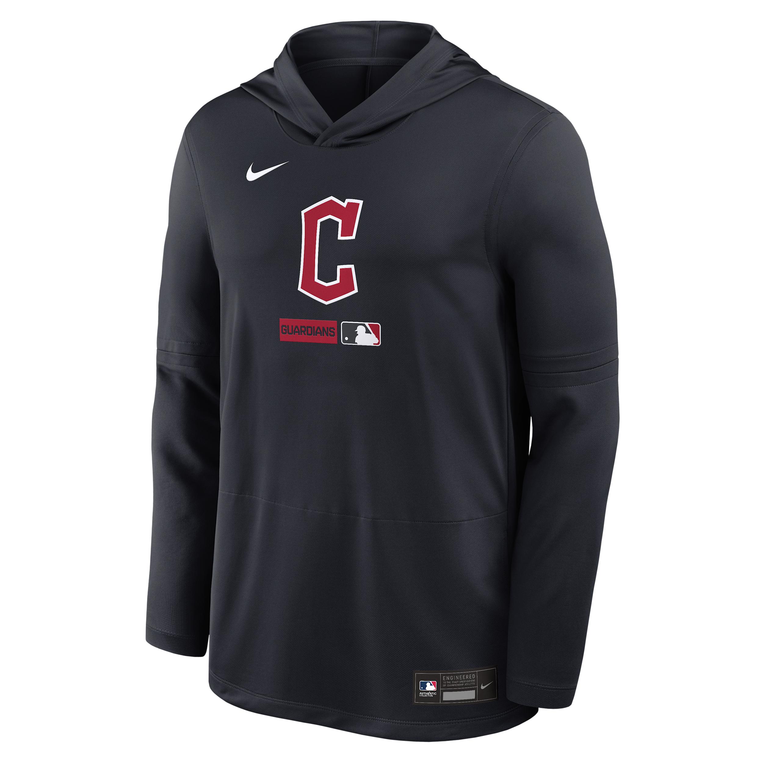 Cleveland Guardians Authentic Collection Nike Men's Dri-FIT MLB Long-Sleeve Hooded Top by NIKE