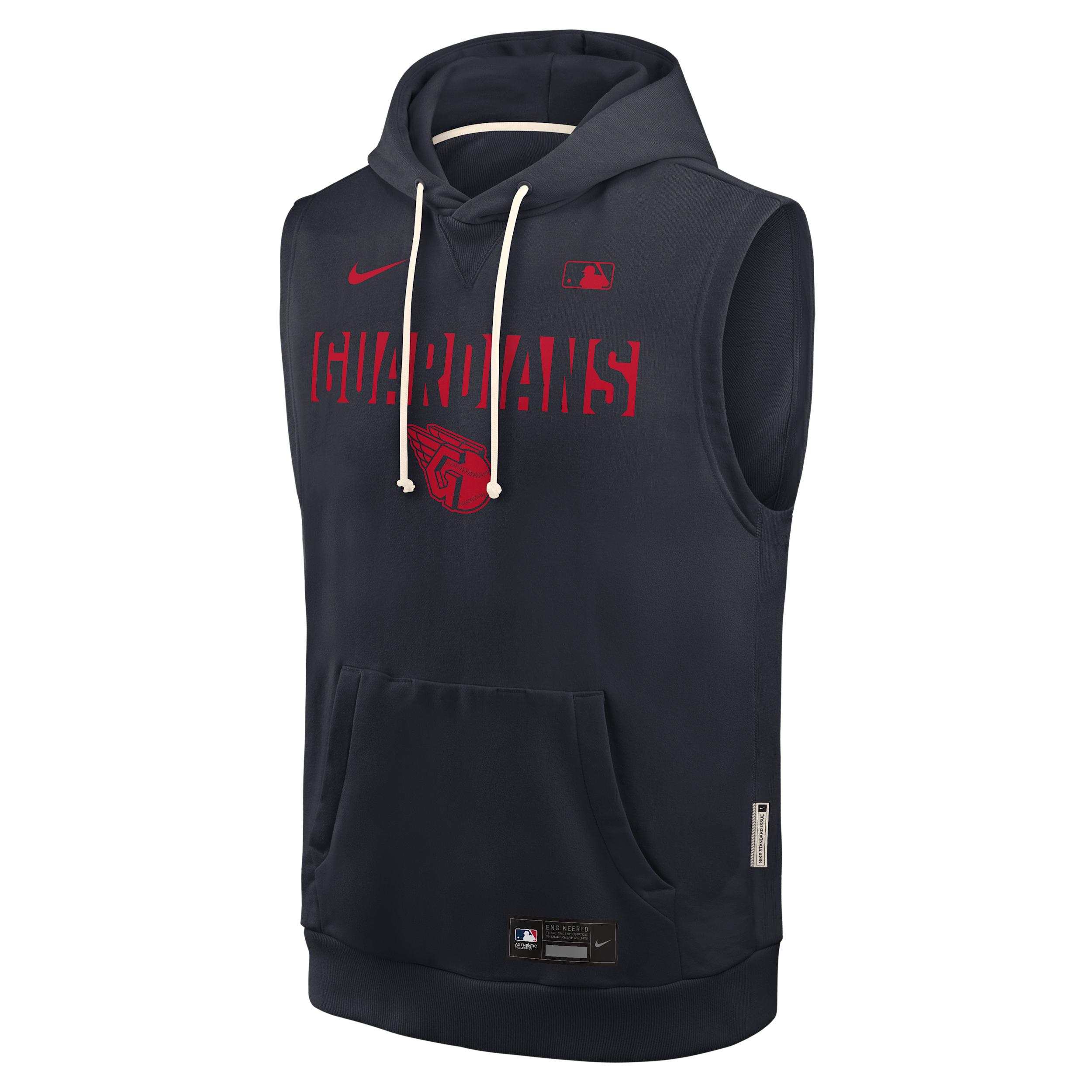 Cleveland Guardians Authentic Collection Standard Issue Nike Men's Dri-FIT MLB Sleeveless Pullover Hoodie by NIKE