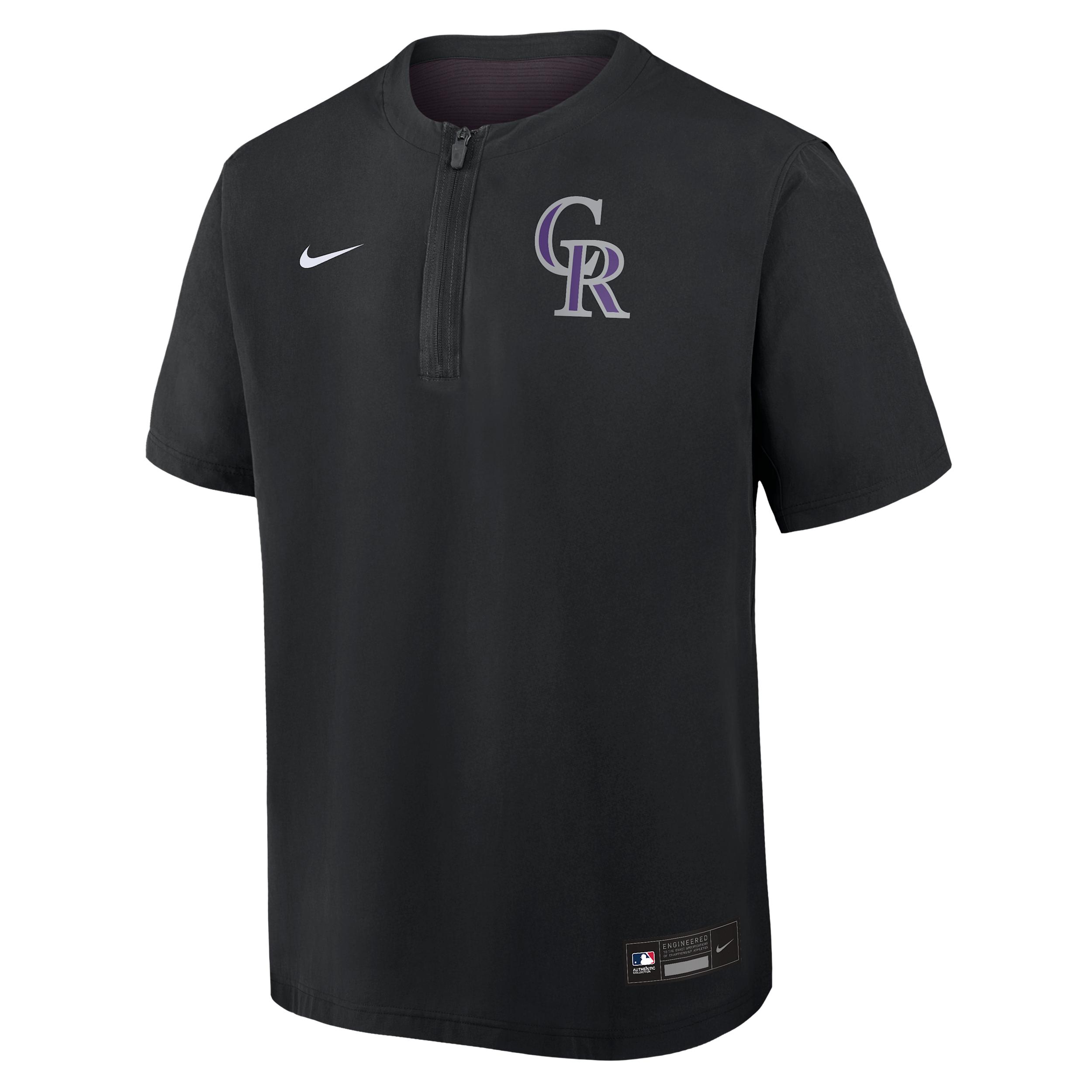 Colorado Rockies Authentic Collection Nike Men's Dri-FIT MLB 1/4-Zip Short-Sleeve Windshirt by NIKE