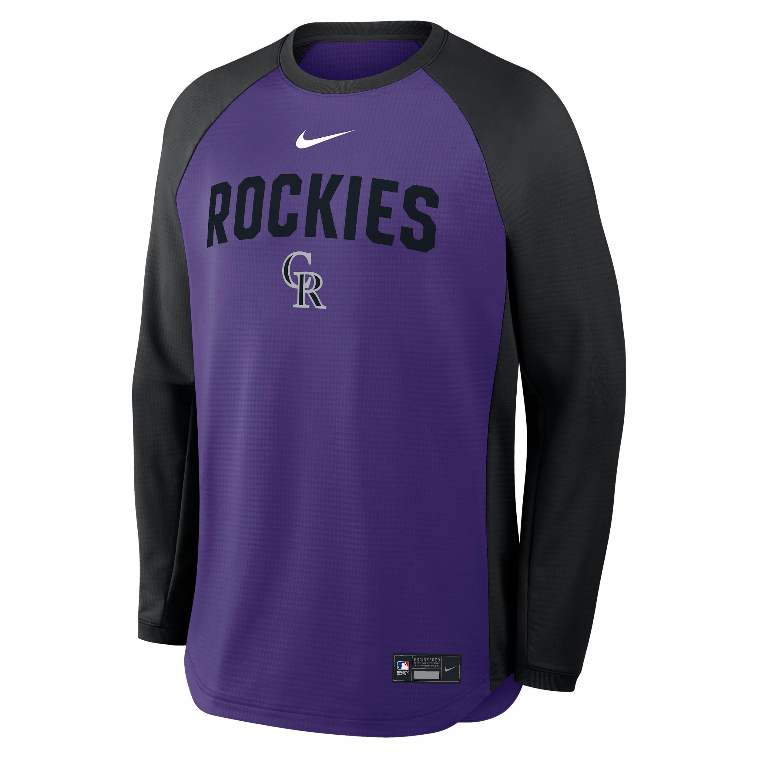 Colorado Rockies Authentic Collection Nike Men's Dri-FIT Pullover Crew by NIKE