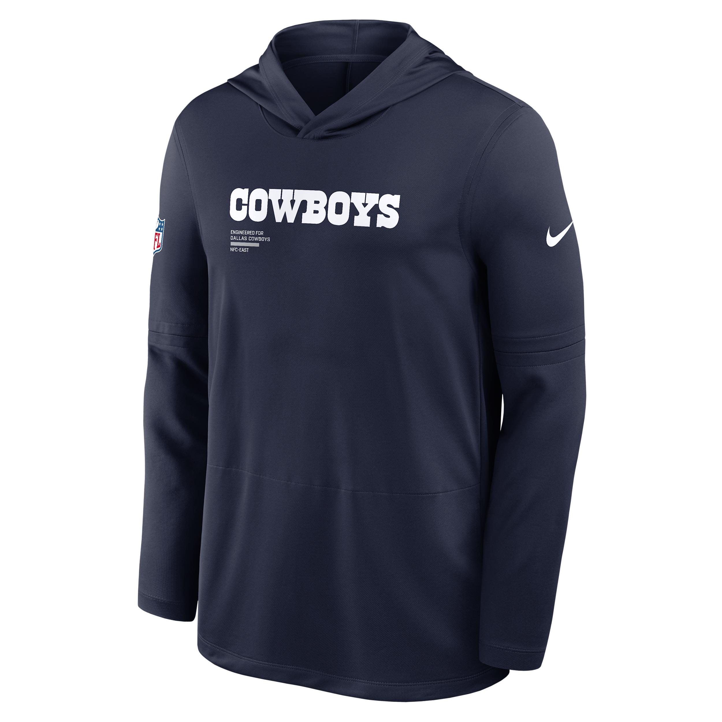 Dallas Cowboys Pure Fury Sideline Nike Men's Dri-FIT NFL Long-Sleeve Hooded Top by NIKE