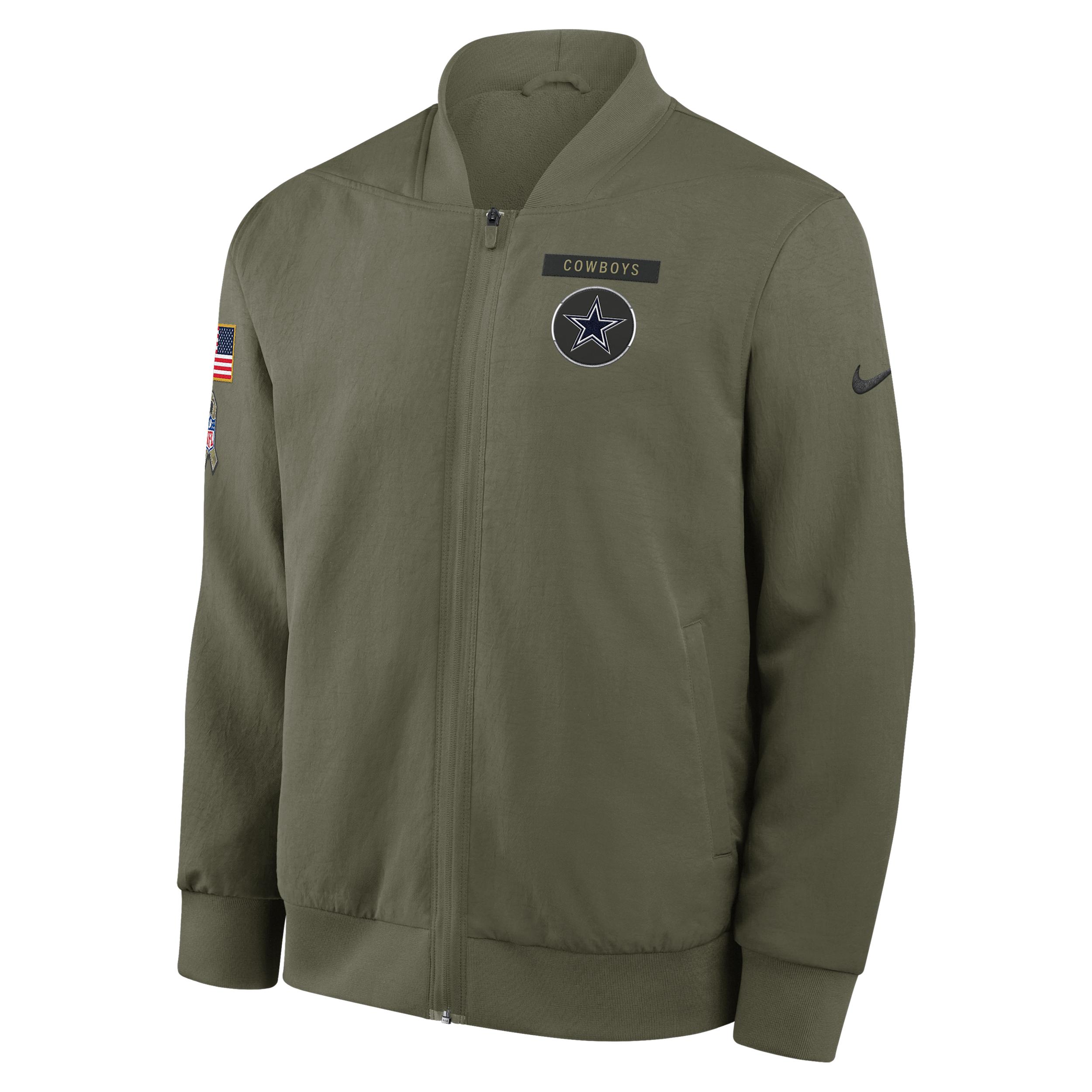 Dallas Cowboys Salute to Service Sideline Nike Men's NFL Full-Zip Bomber Jacket by NIKE