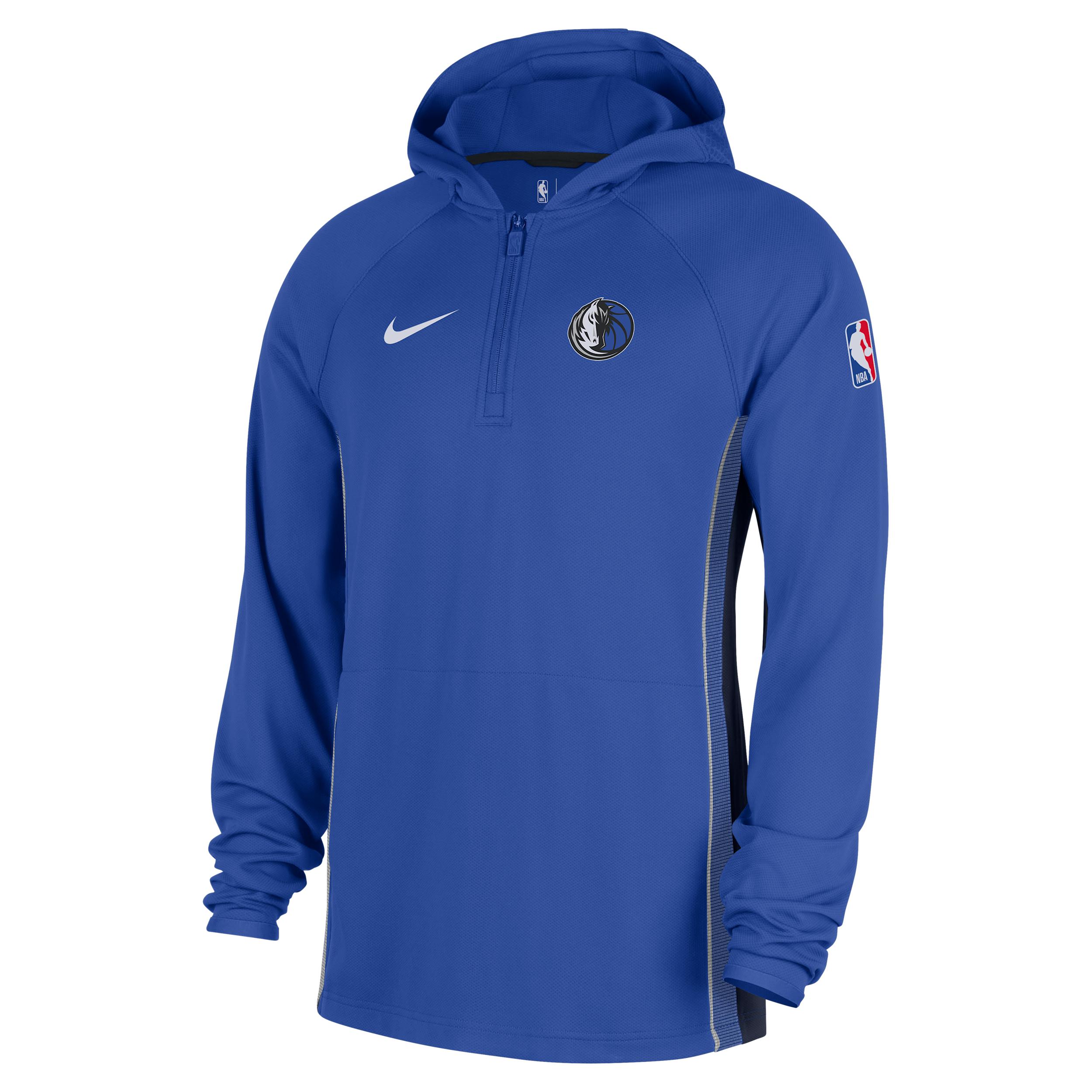 Dallas Mavericks Zoned Nike Men's Dri-FIT NBA 1/4-Zip Hoodie by NIKE
