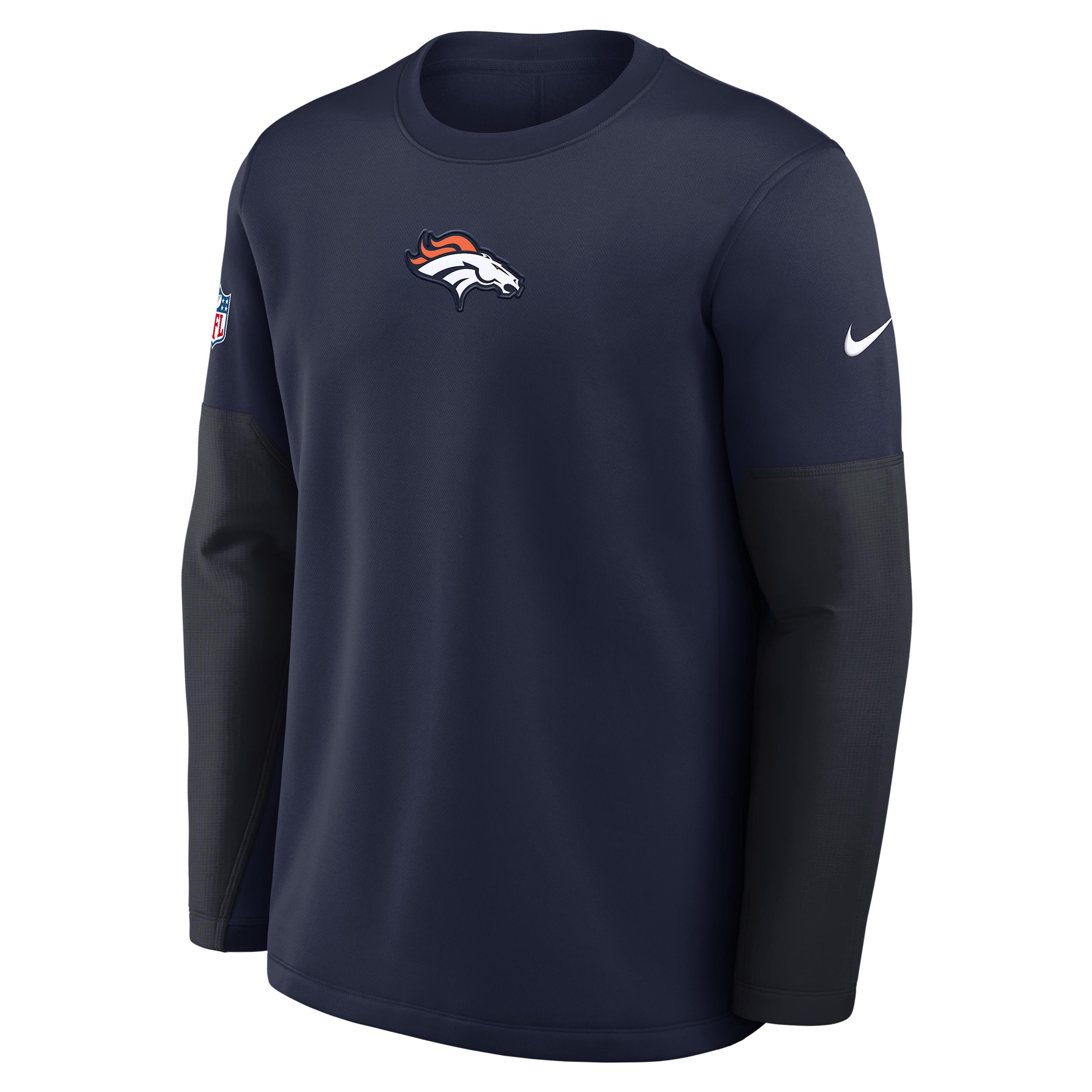 Denver Broncos Scripted To Win Sideline Coach Nike Men's Therma-FIT NFL Long-Sleeve T-Shirt by NIKE