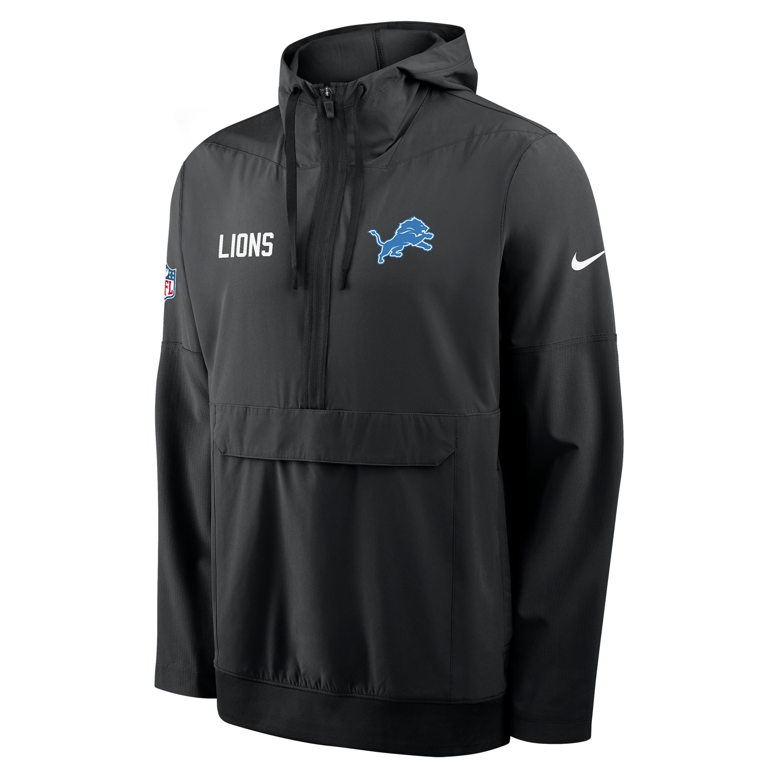 Detroit Lions Alt Option Route Anorak Nike Men's NFL 1/2-Zip Hooded Jacket by NIKE