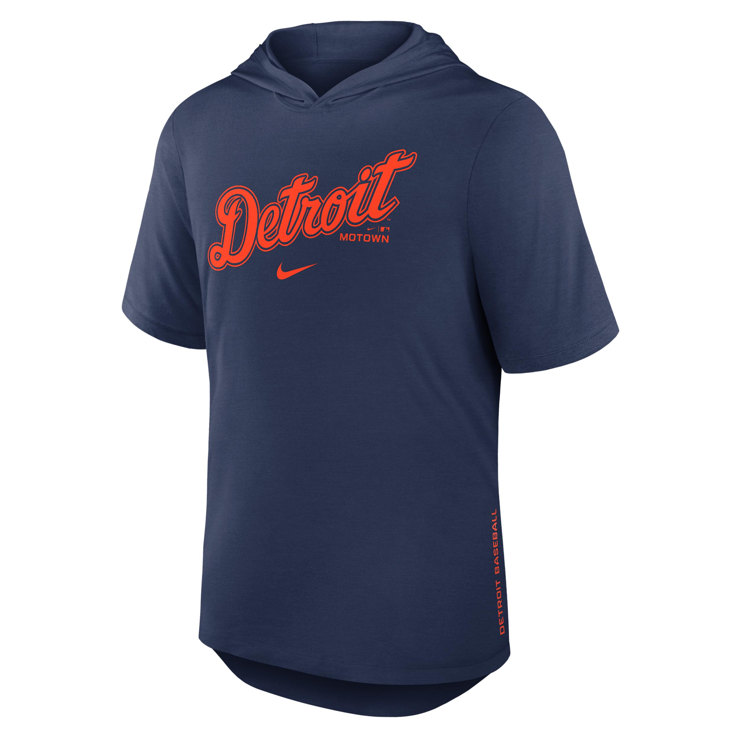 Detroit Tigers Arched Wordmark Nike Men's Dri-FIT MLB Hooded T-Shirt by NIKE