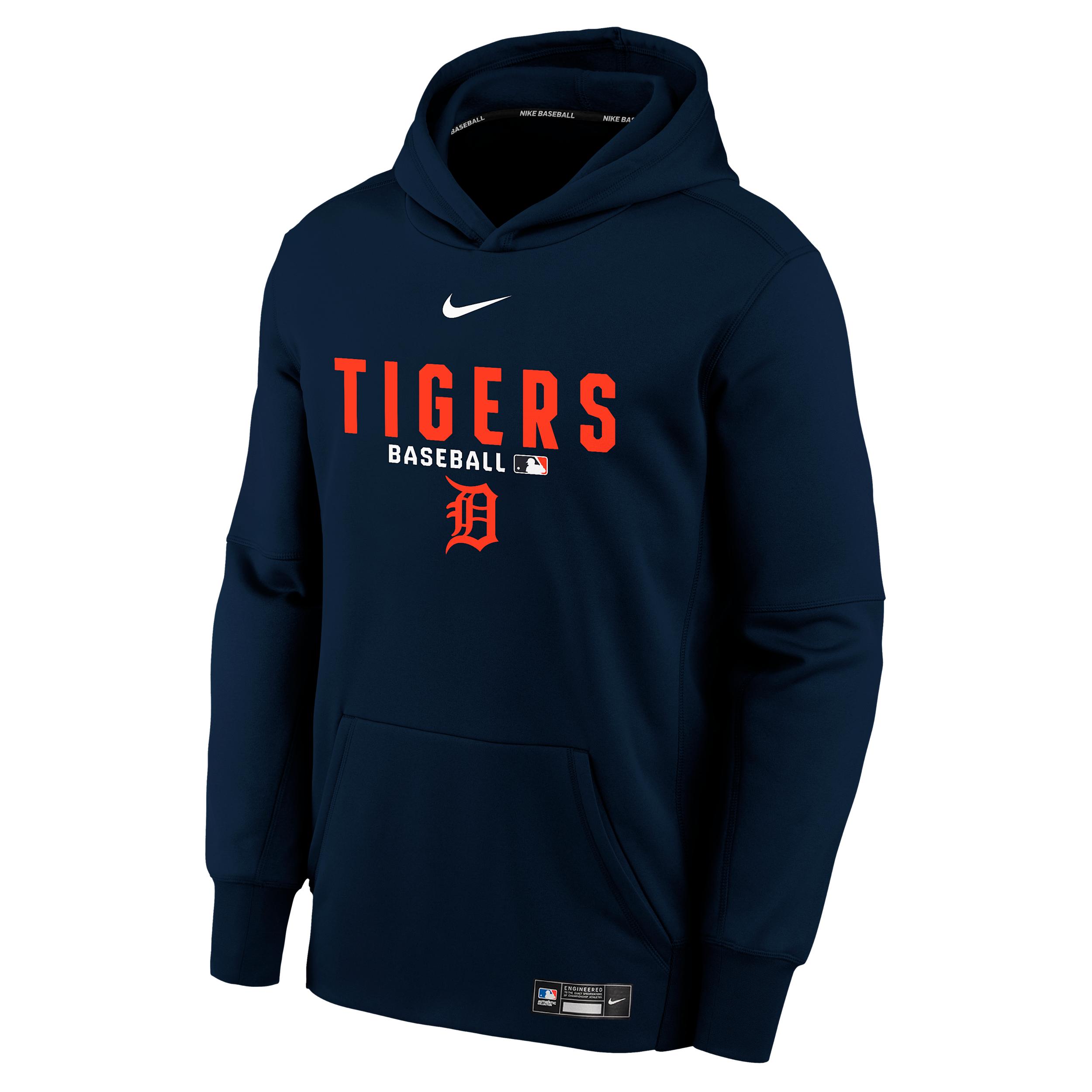 Detroit Tigers Authentic Collection Big Kids' Nike Therma-FIT MLB Pullover Hoodie by NIKE