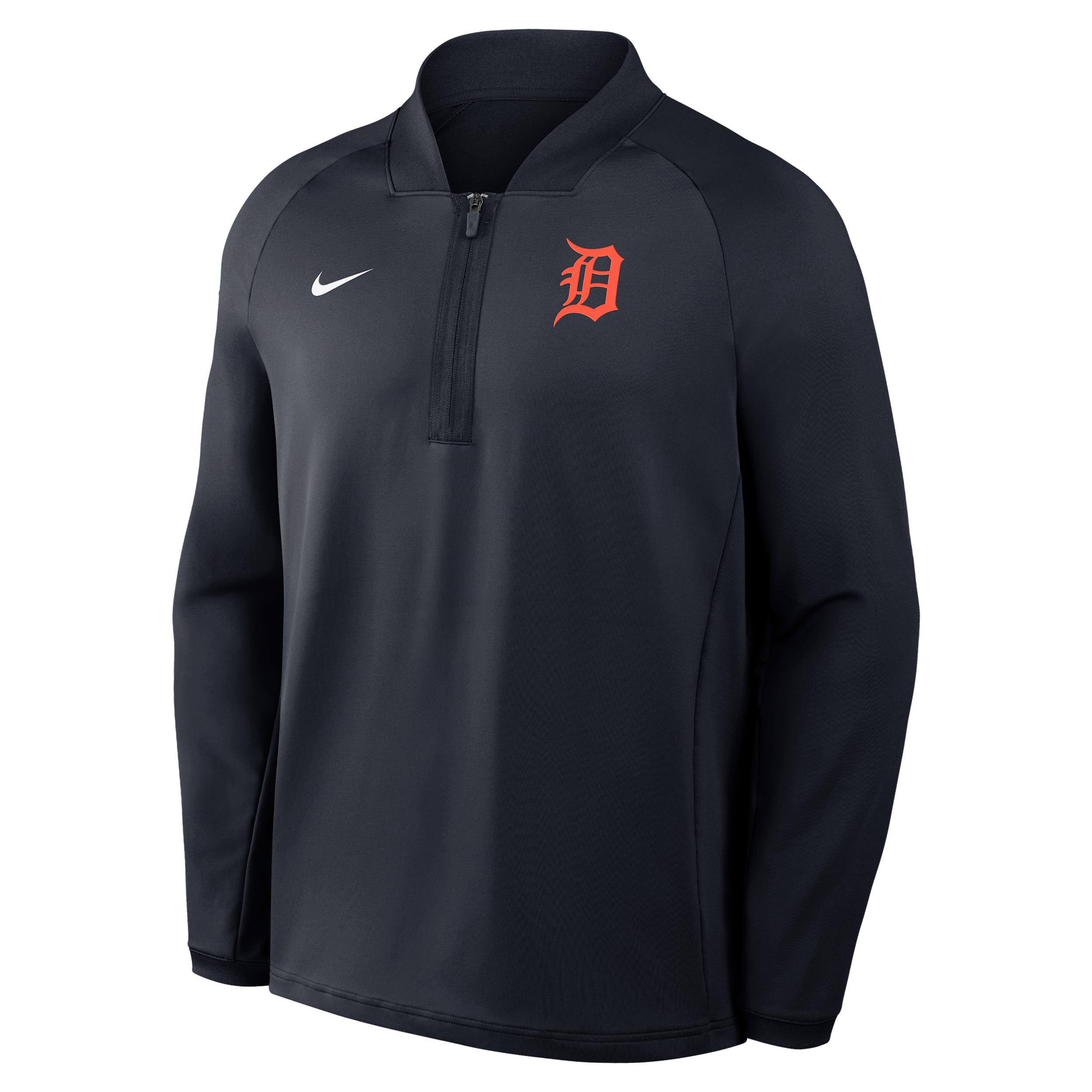 Detroit Tigers Authentic Collection Nike Men's Dri-FIT MLB 1/2-Zip Long-Sleeve Top by NIKE