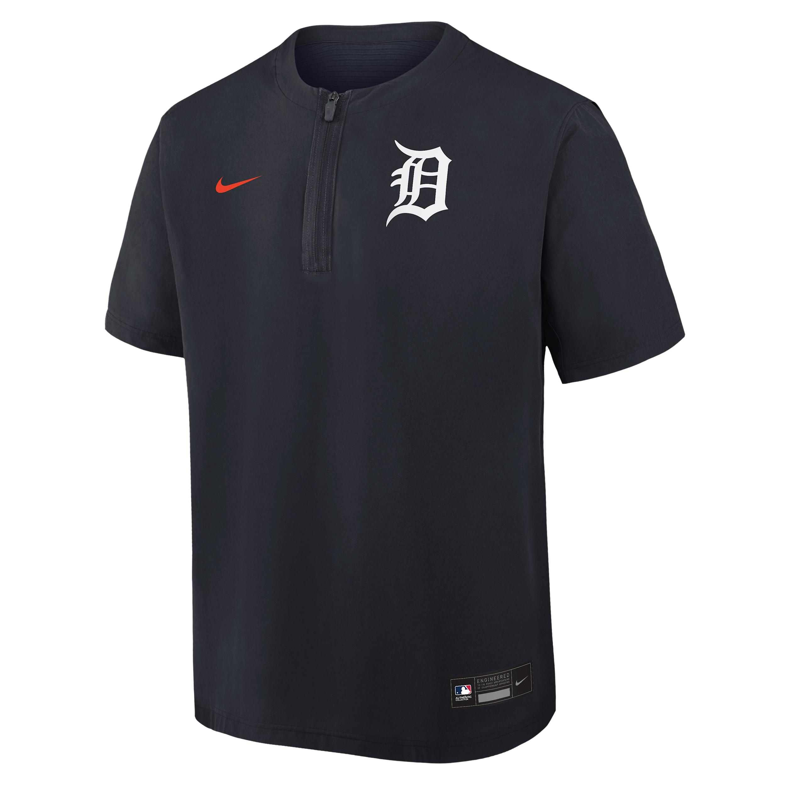 Detroit Tigers Authentic Collection Nike Men's Dri-FIT MLB 1/4-Zip Short-Sleeve Windshirt by NIKE