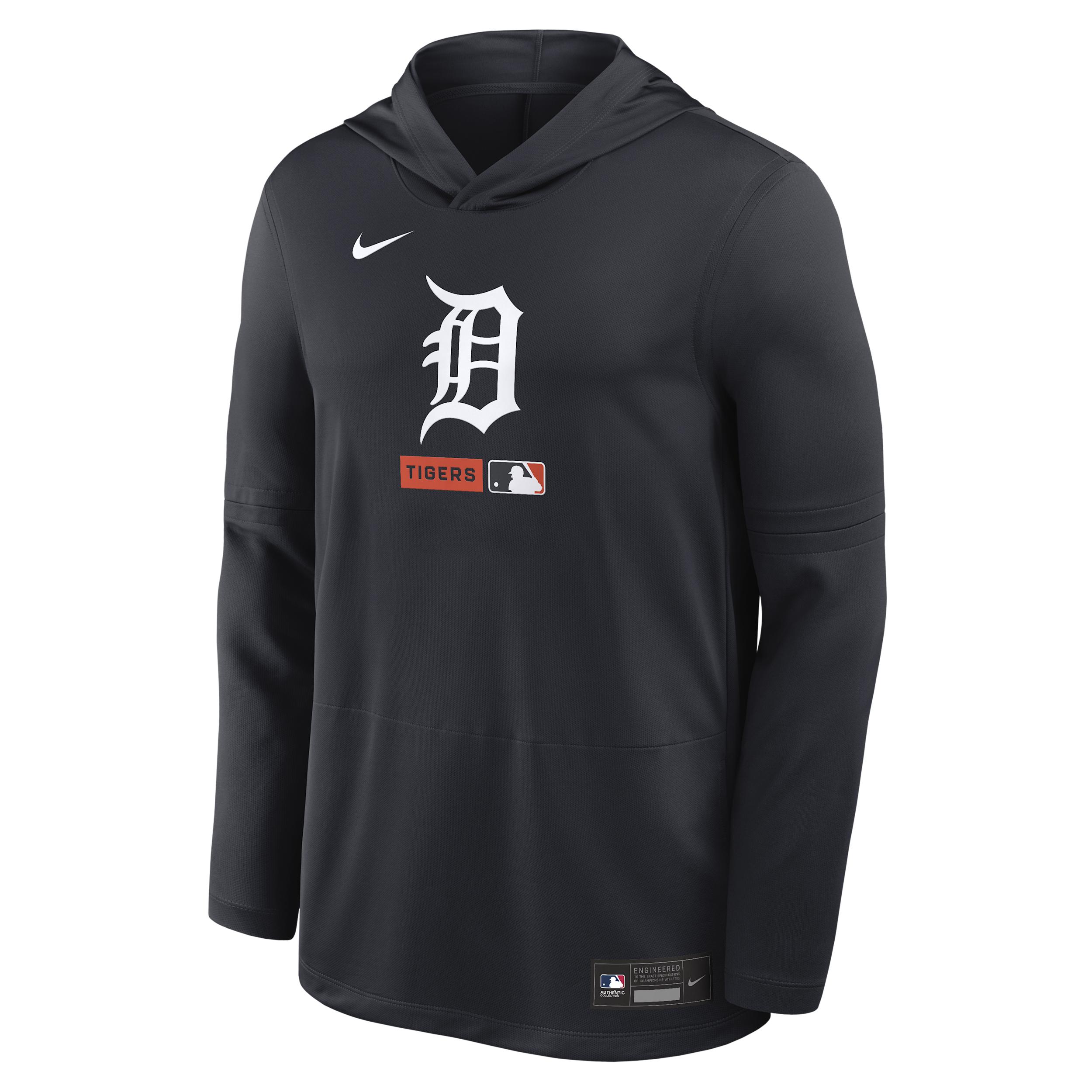 Detroit Tigers Authentic Collection Nike Men's Dri-FIT MLB Long-Sleeve Hooded Top by NIKE