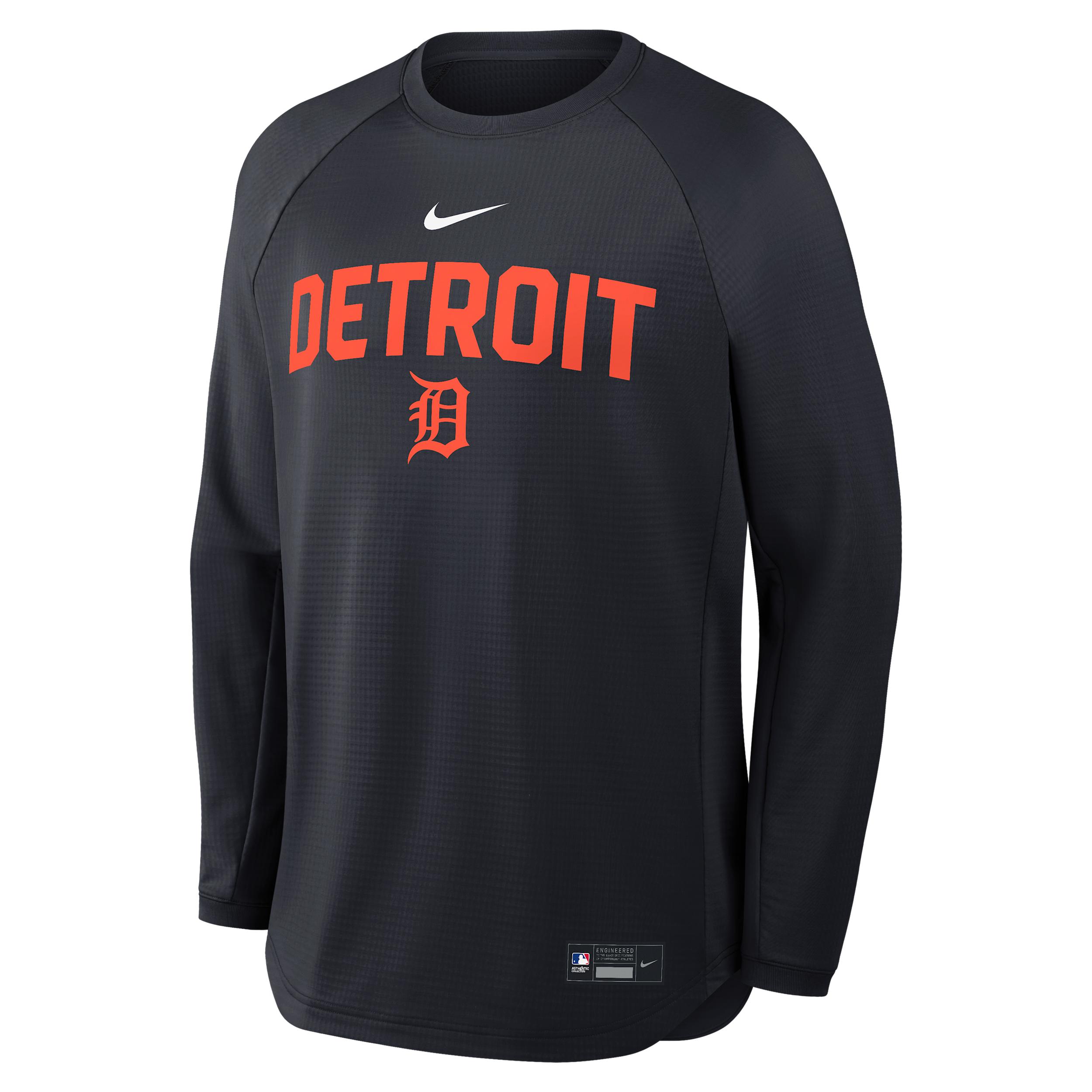 Detroit Tigers Authentic Collection Nike Men's Dri-FIT Pullover Crew by NIKE