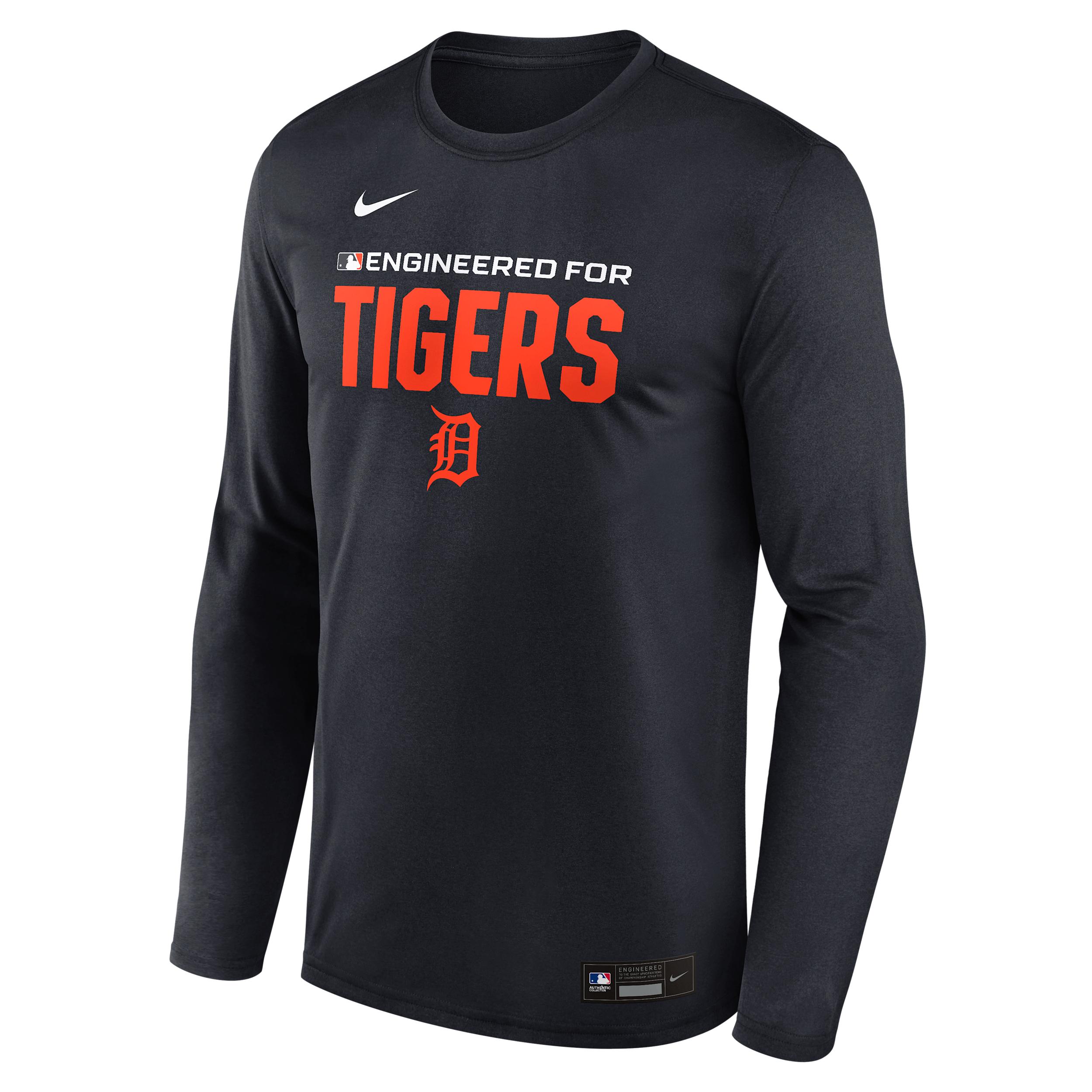 Detroit Tigers Authentic Collection Team Issue Nike Men's Dri-FIT MLB Long-Sleeve T-Shirt by NIKE