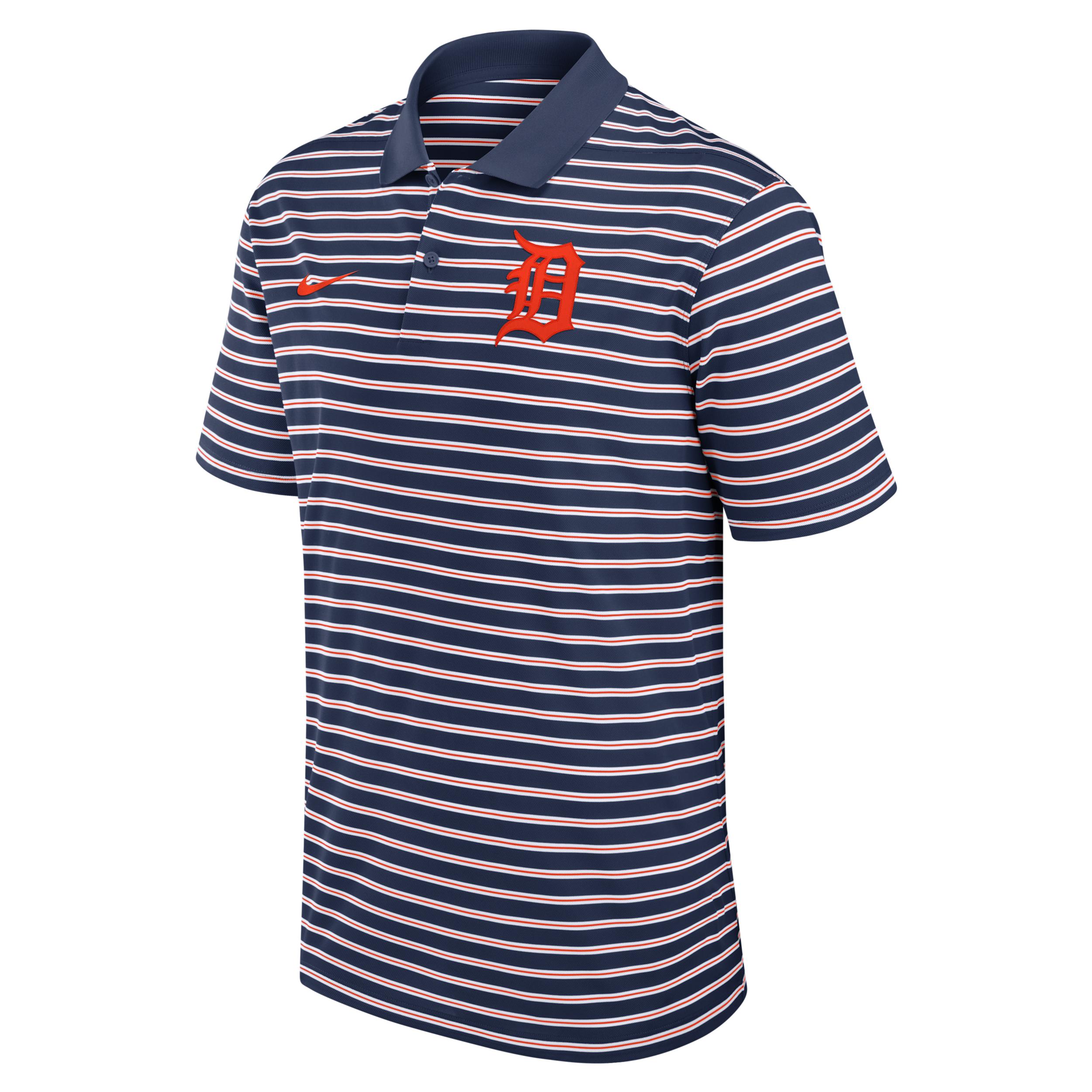 Detroit Tigers Striped Victory Nike Men's Dri-FIT MLB Polo by NIKE