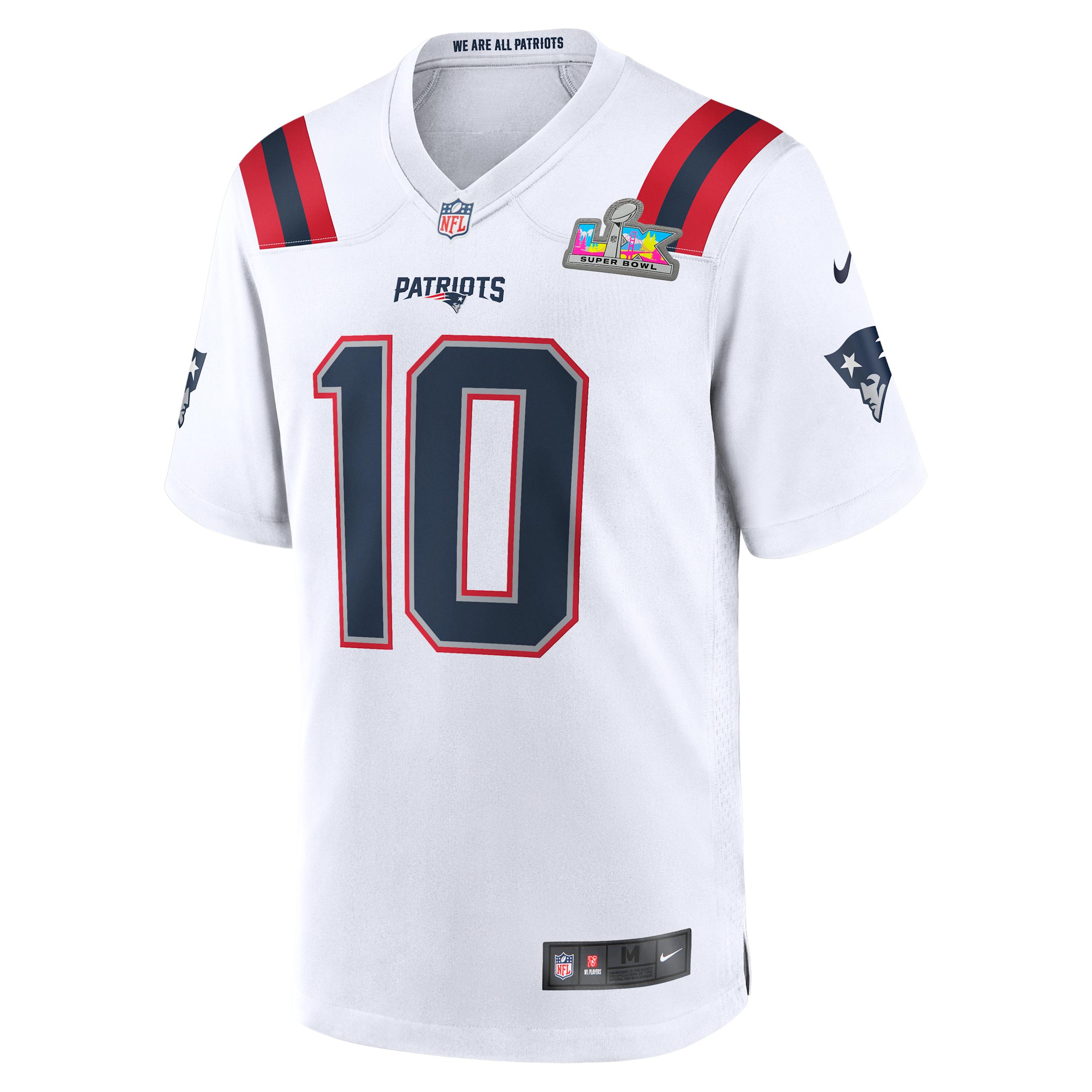 Drake Maye New England Patriots Super Bowl LX Nike Men's NFL Game Jersey by NIKE