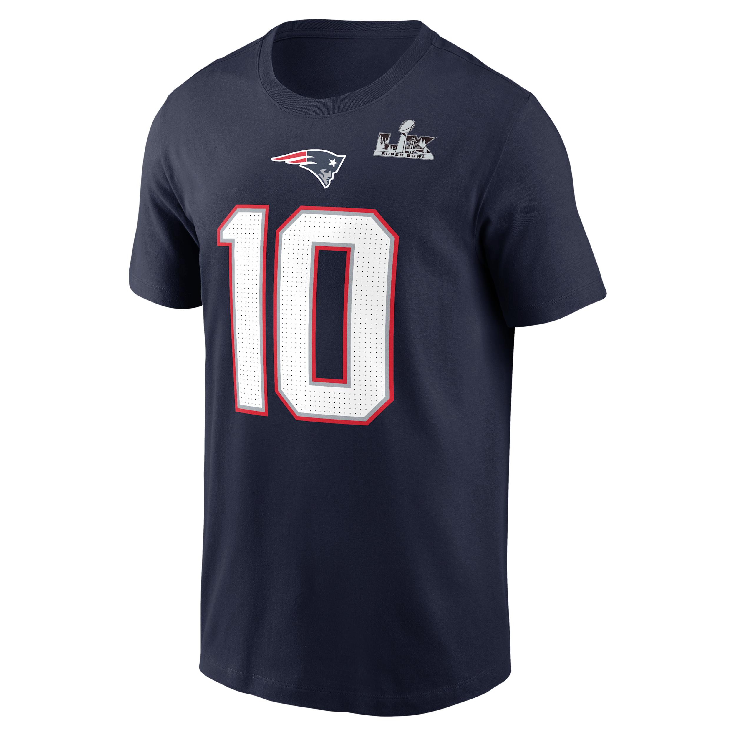 Drake Maye New England Patriots Super Bowl LX Nike Men's NFL T-Shirt by NIKE