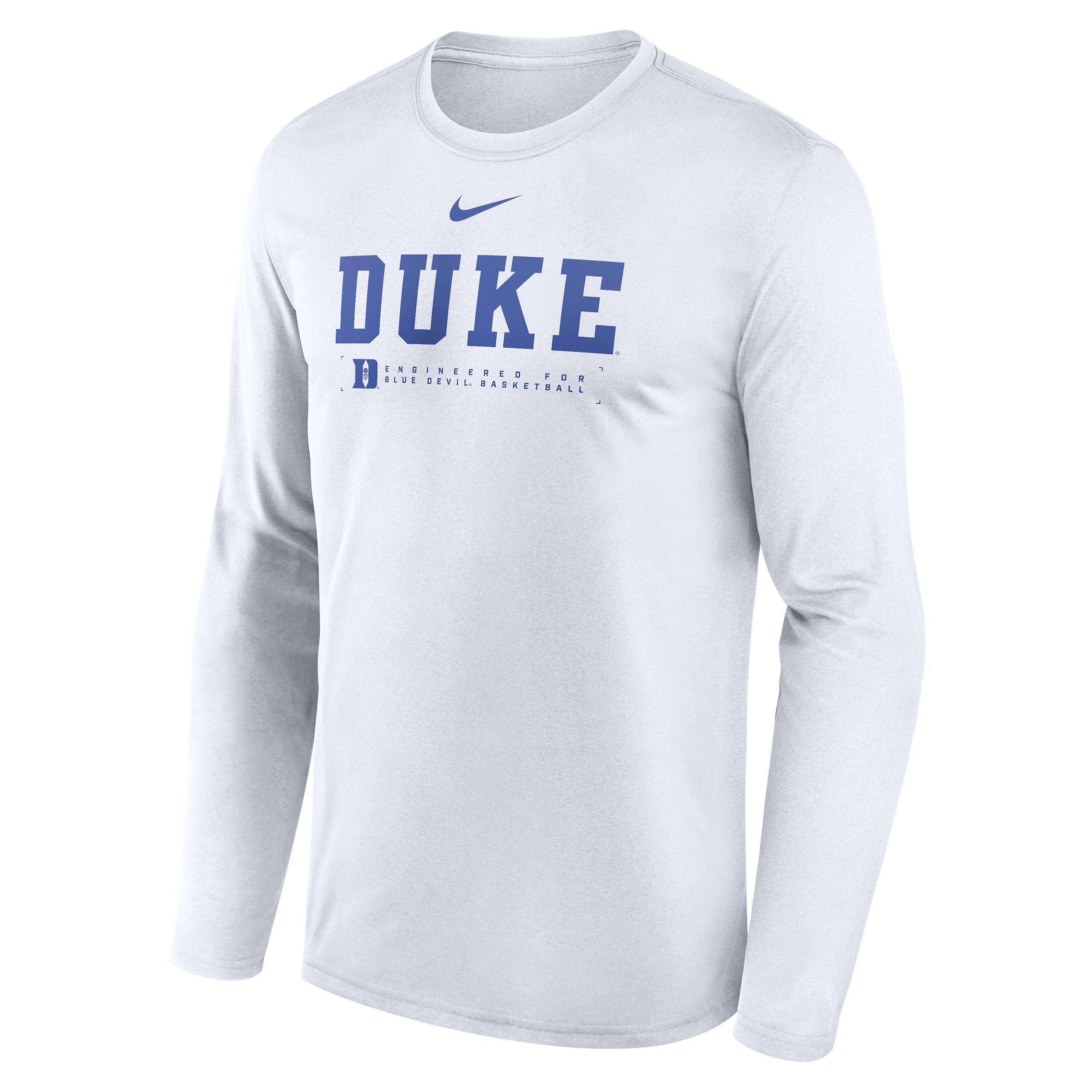 Duke Courtside Basketball Shootaround Legend Nike Men's Dri-FIT College Long-Sleeve T-Shirt by NIKE