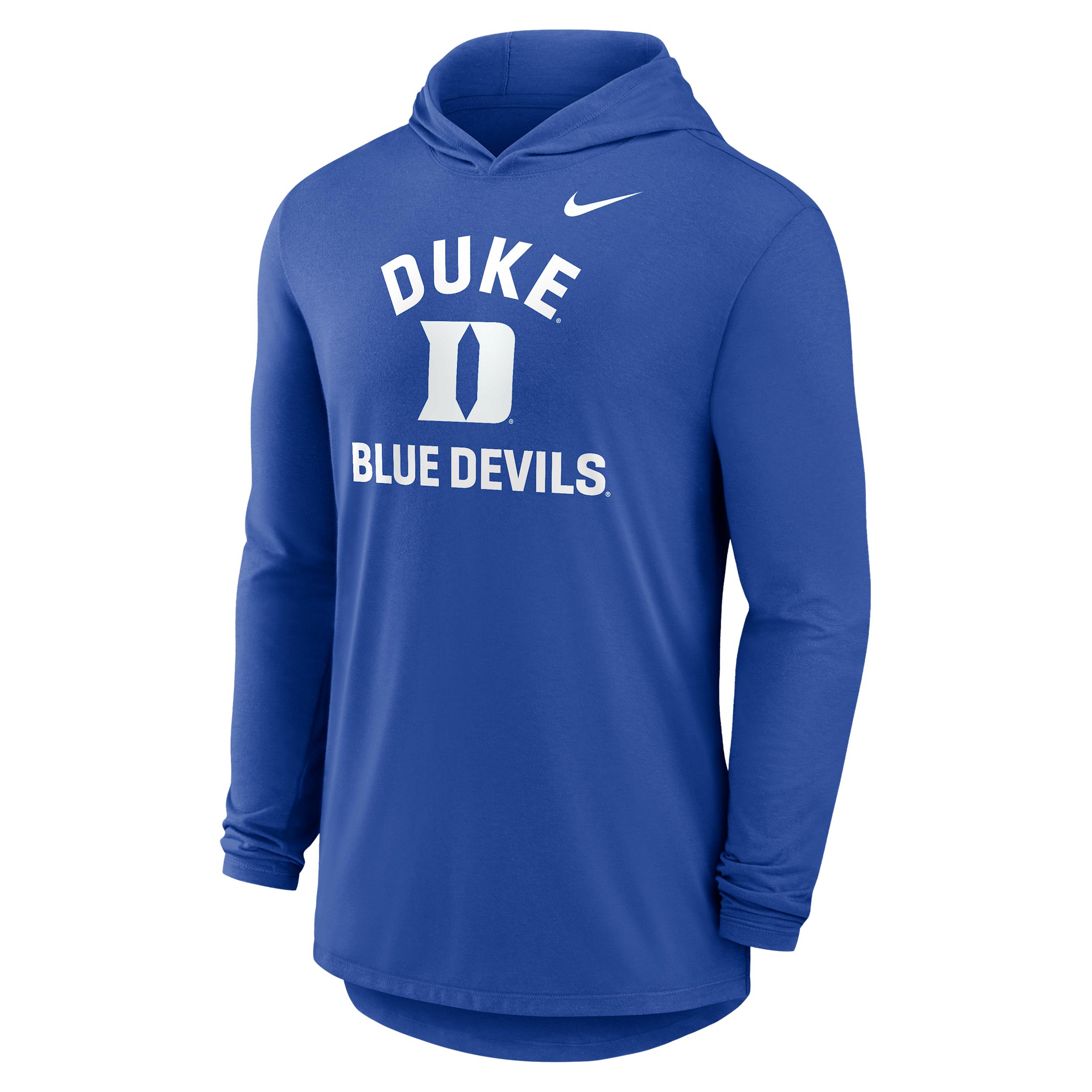 Duke Primetime Arch Nike Men's Dri-FIT College Long-Sleeve Hooded T-Shirt by NIKE