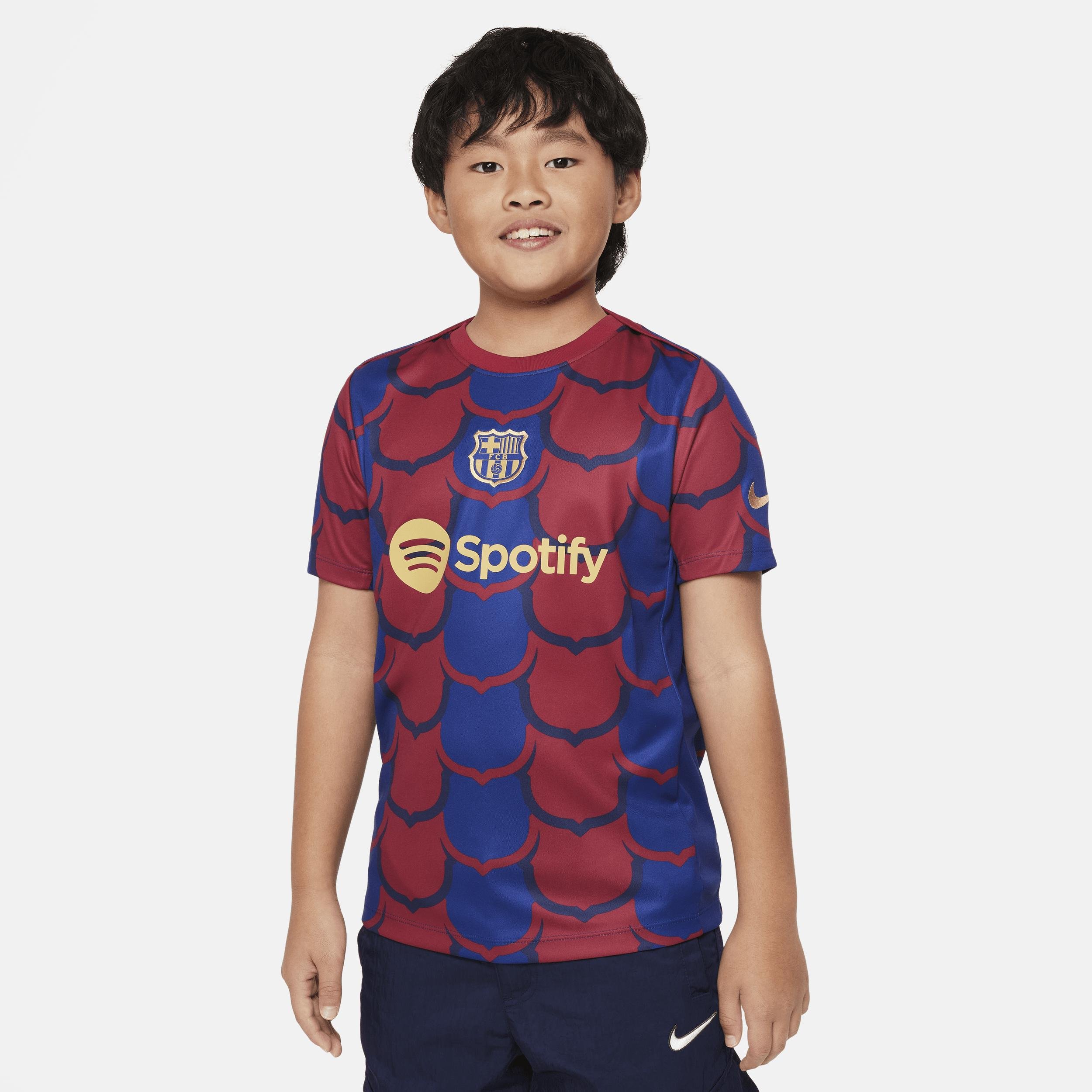 FC Barcelona Academy Pro Big Kids' Nike Dri-FIT Soccer Pre-Match Top by NIKE