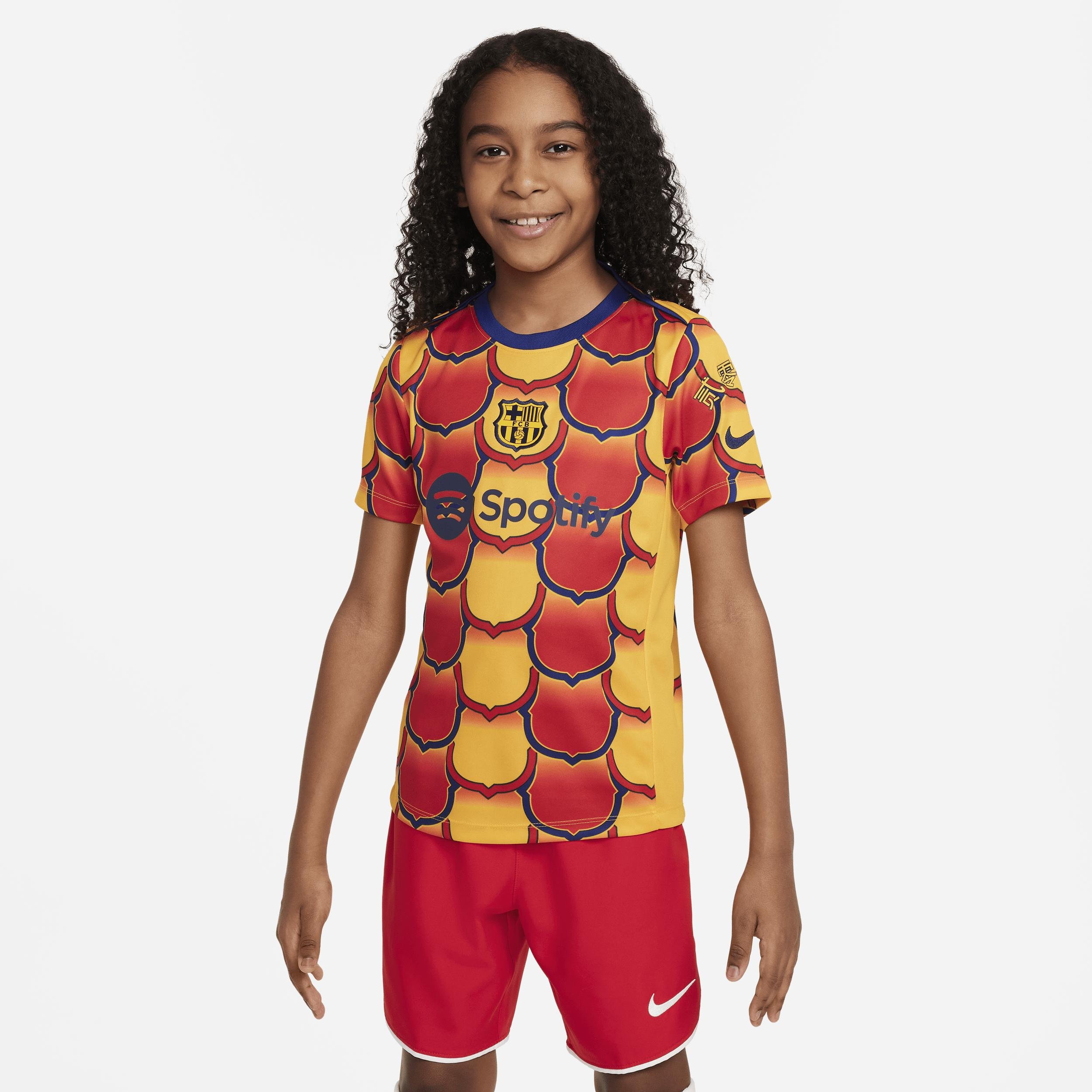 FC Barcelona Academy Pro Big Kids' Nike Dri-FIT Soccer Pre-Match Top by NIKE