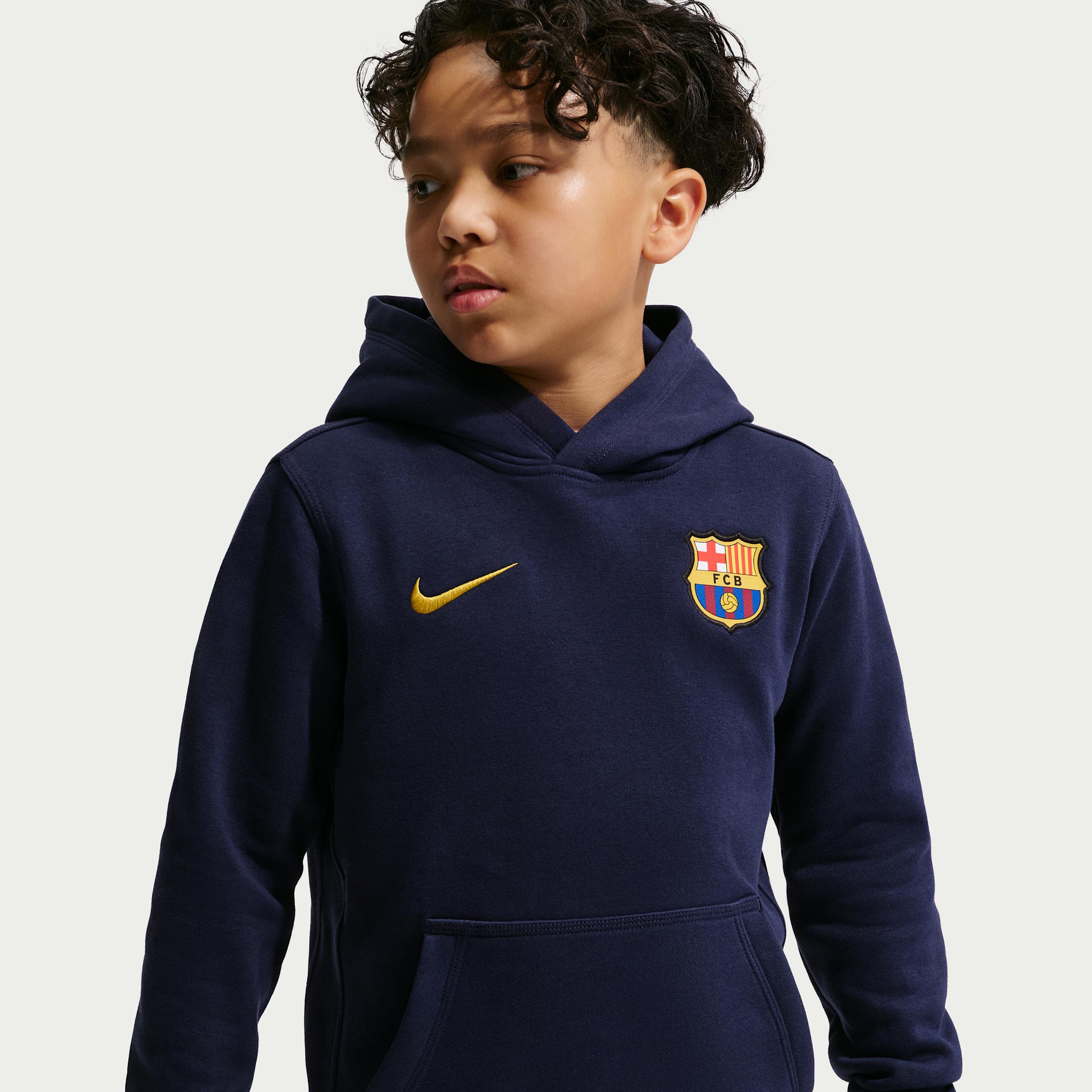 FC Barcelona Club Big Kids' (Boys') Nike Soccer Pullover Hoodie by NIKE