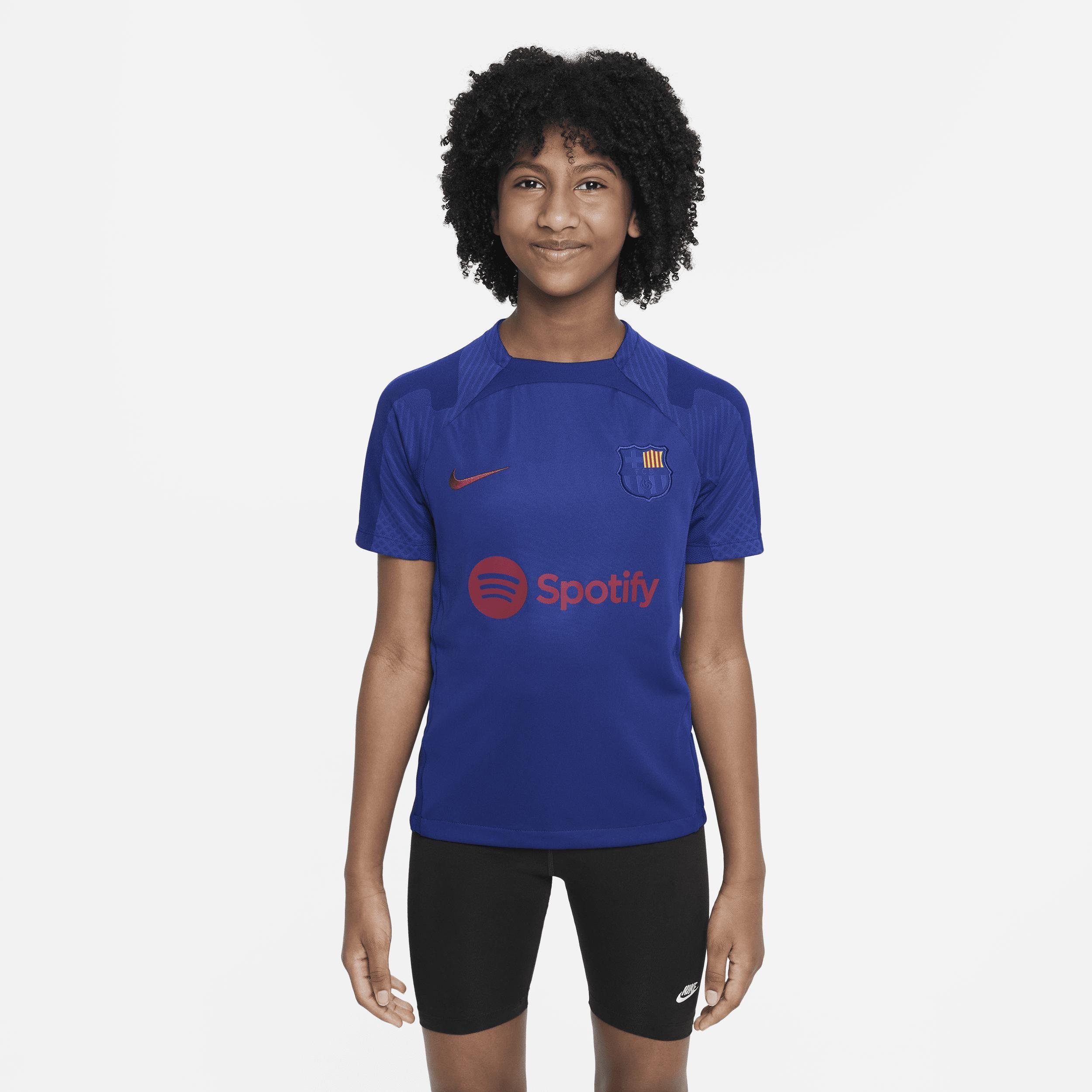 FC Barcelona Strike Big Kids' Nike Dri-FIT Knit Soccer Top by NIKE
