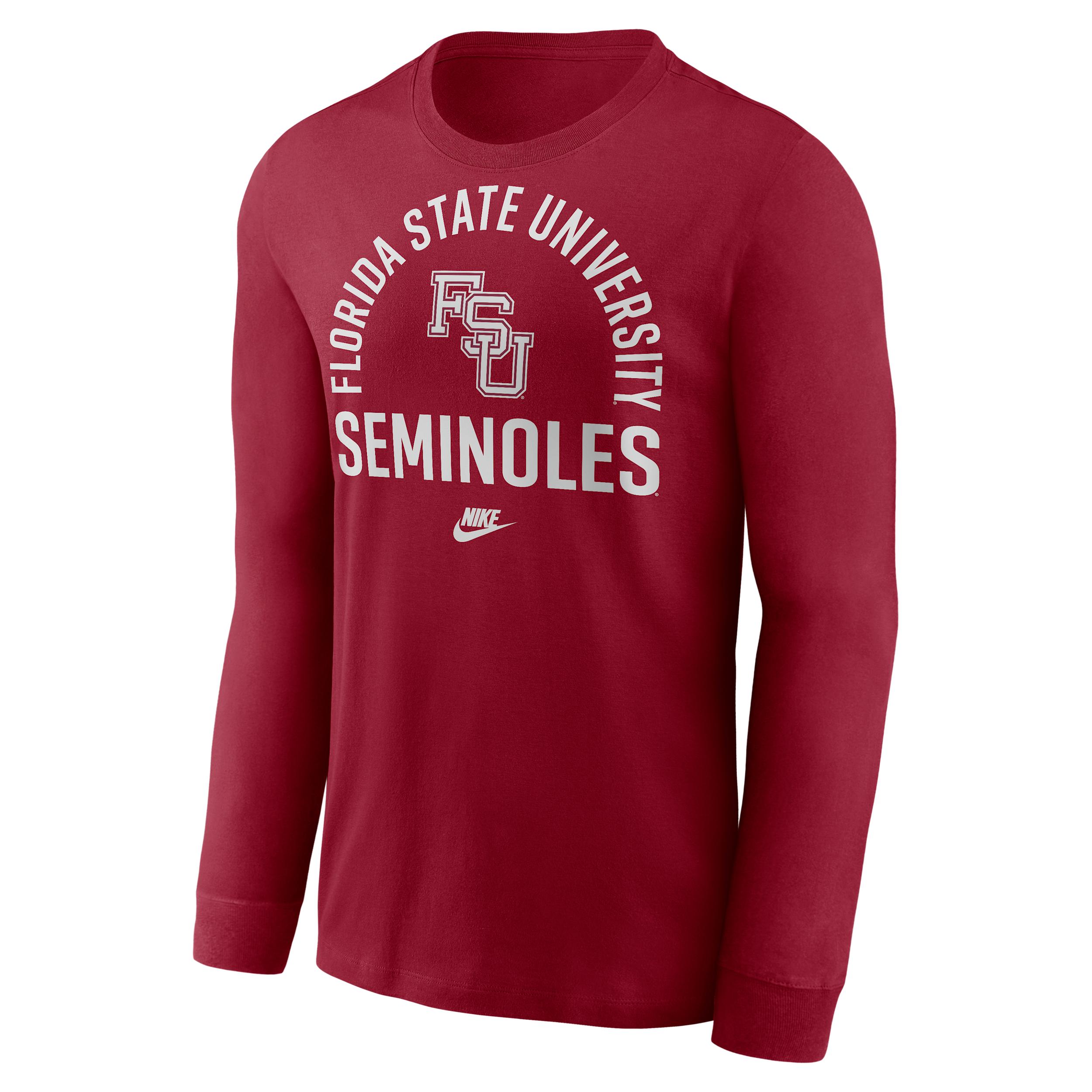 Florida State Legacy Arched Logo Nike Men's College Long-Sleeve T-Shirt by NIKE