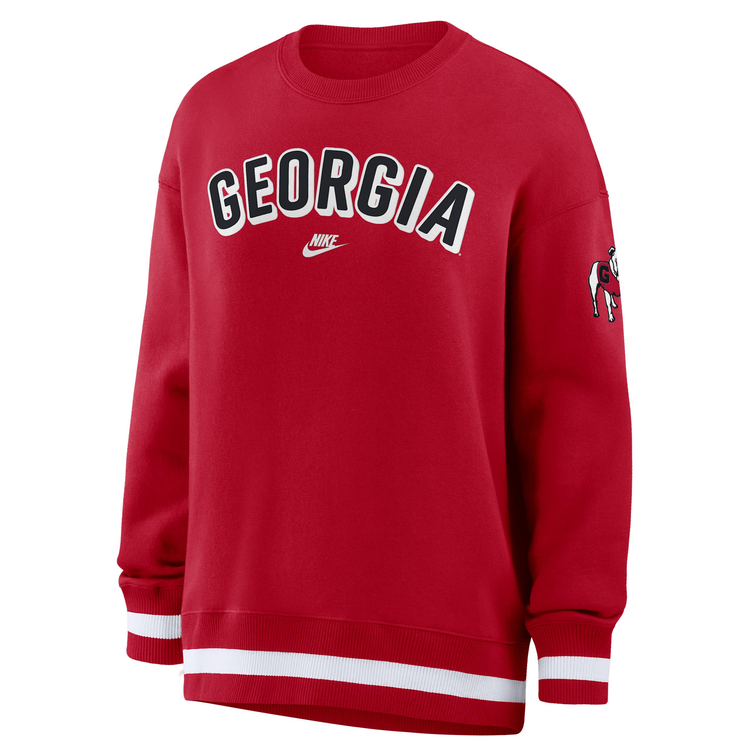 Georgia Legacy Phoenix Nike Women's College Oversized Pullover Crew by NIKE