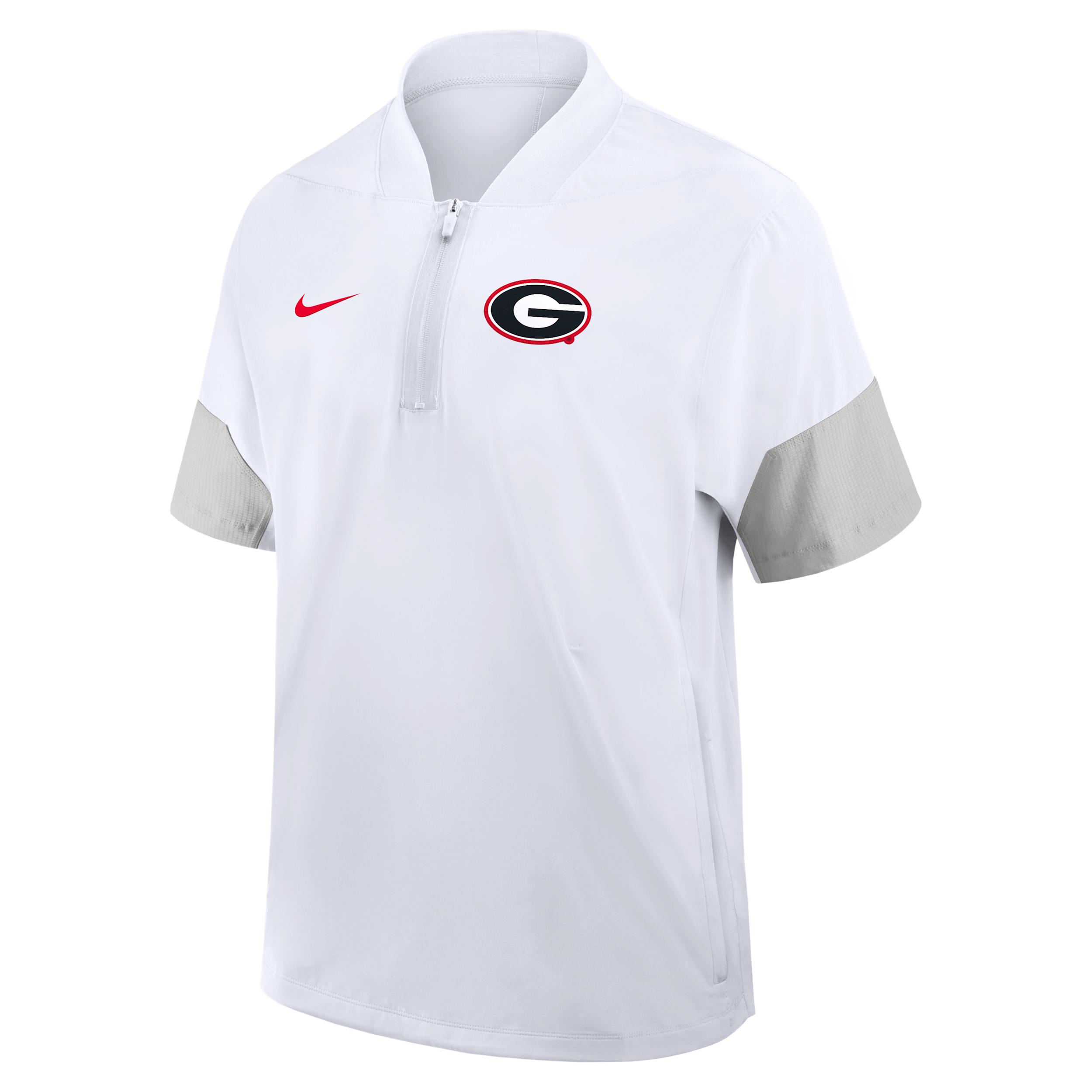 Georgia Sideline Coach Nike Men's College 1/2-Zip Short-Sleeve Jacket by NIKE