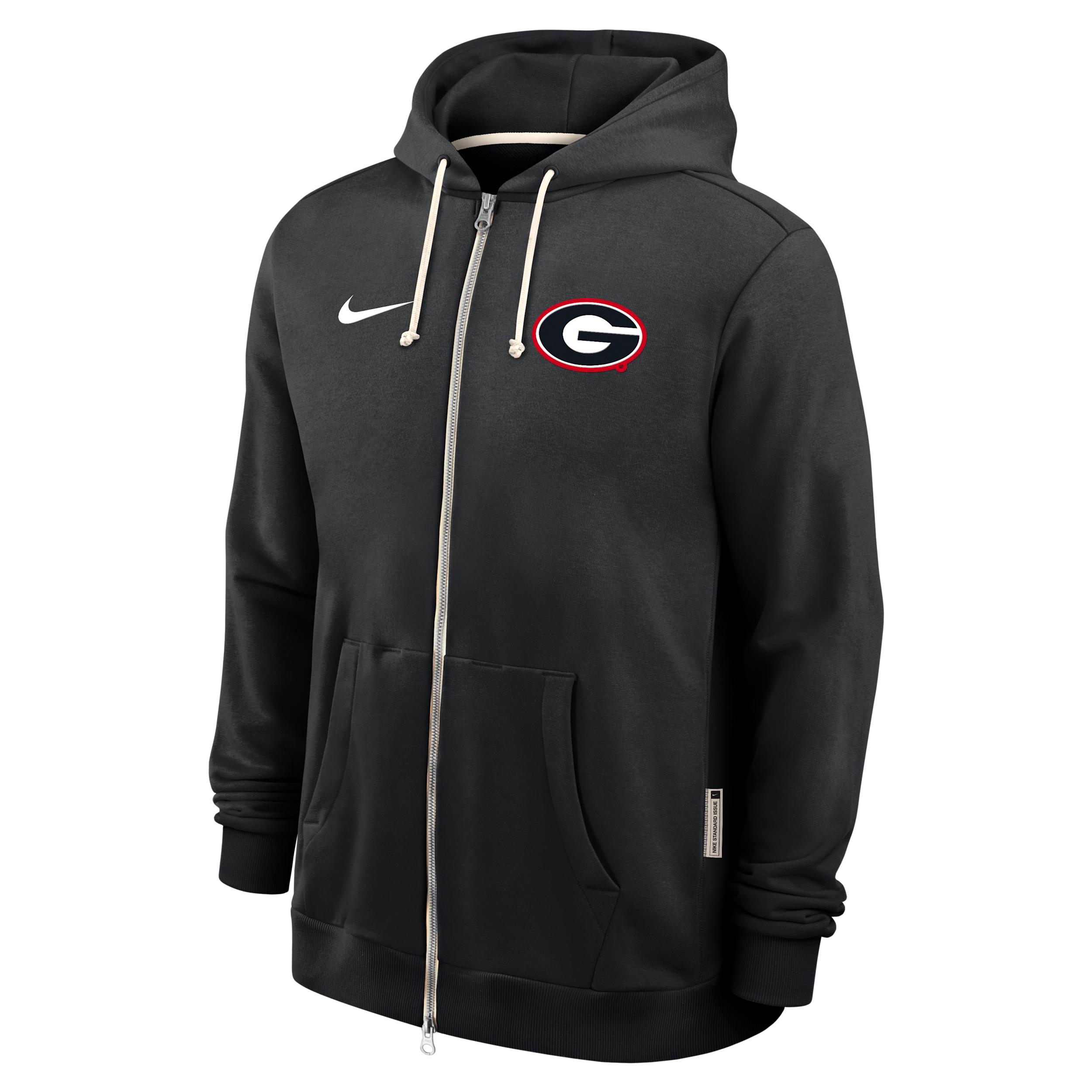 Georgia Sideline Nike Men's Dri-FIT College Full-Zip Hoodie by NIKE