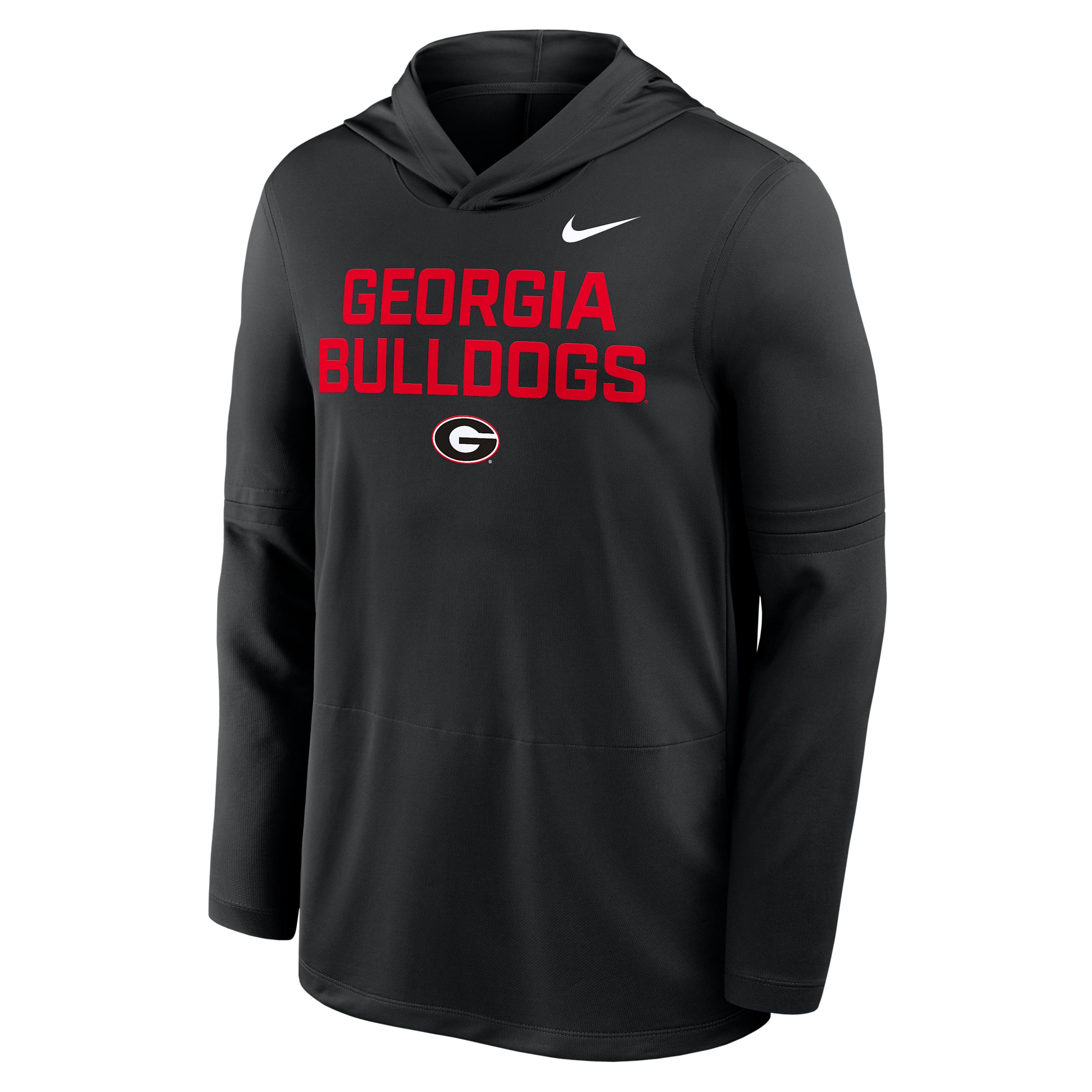 Georgia Sideline Nike Men's Dri-FIT College Long-Sleeve Hooded Top by NIKE