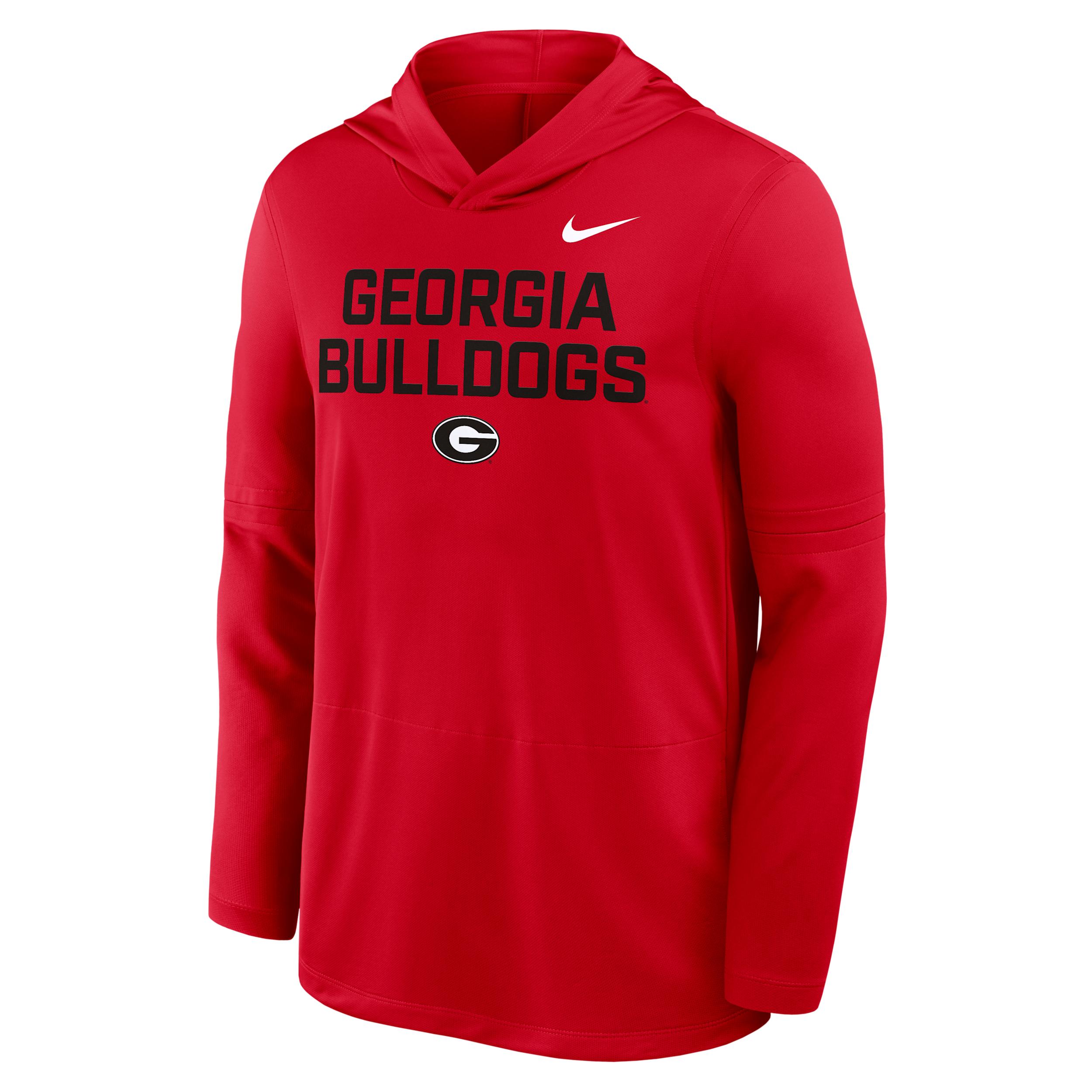 Georgia Sideline Nike Men's Dri-FIT College Long-Sleeve Hooded Top by NIKE