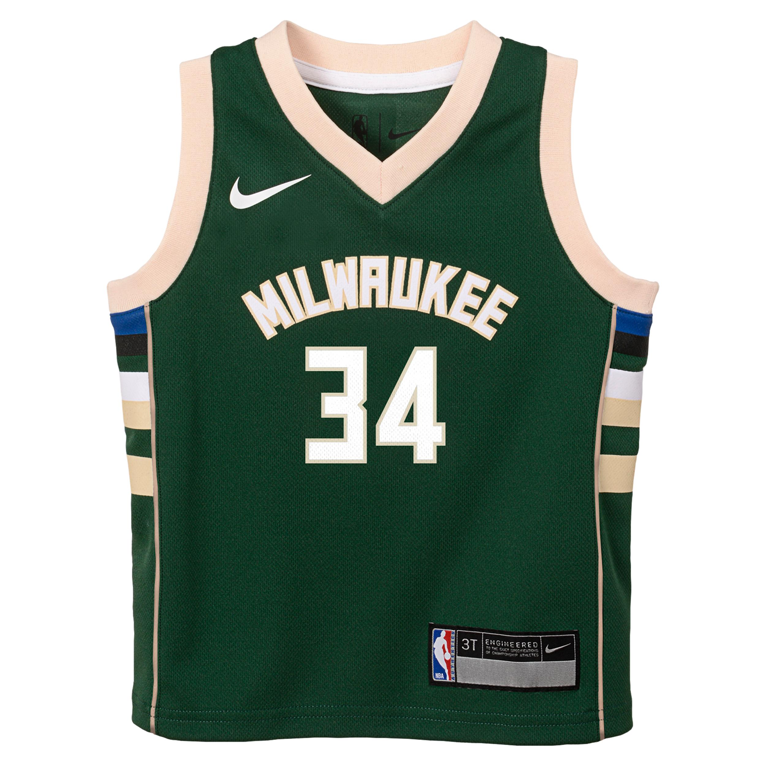 Giannis Antetokounmpo Milwaukee Bucks Icon Edition Little Kids' Nike NBA Swingman Jersey by NIKE