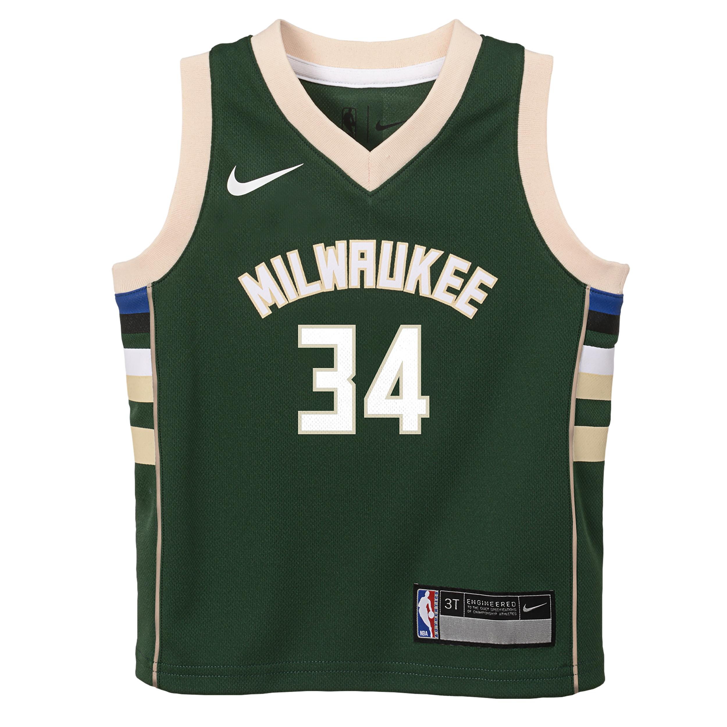 Giannis Antetokounmpo Milwaukee Bucks Icon Edition Toddler (2T) Nike NBA Swingman Jersey by NIKE